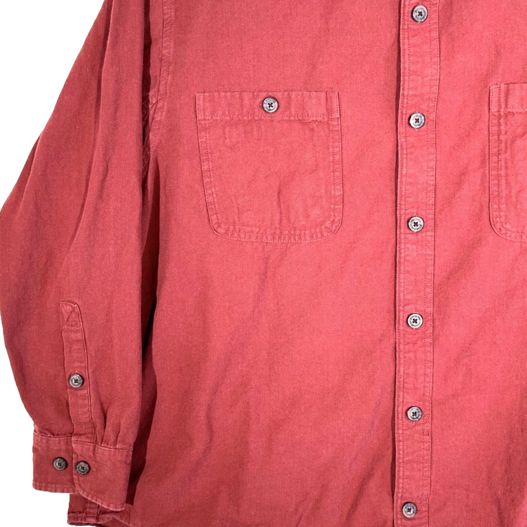 CO Duluth Trading Company Shirt Men 2XL Red 100% Cotton Long Sleeve Workwear Shirt Size US XXL / EU 58 / 5 - 3 Thumbnail