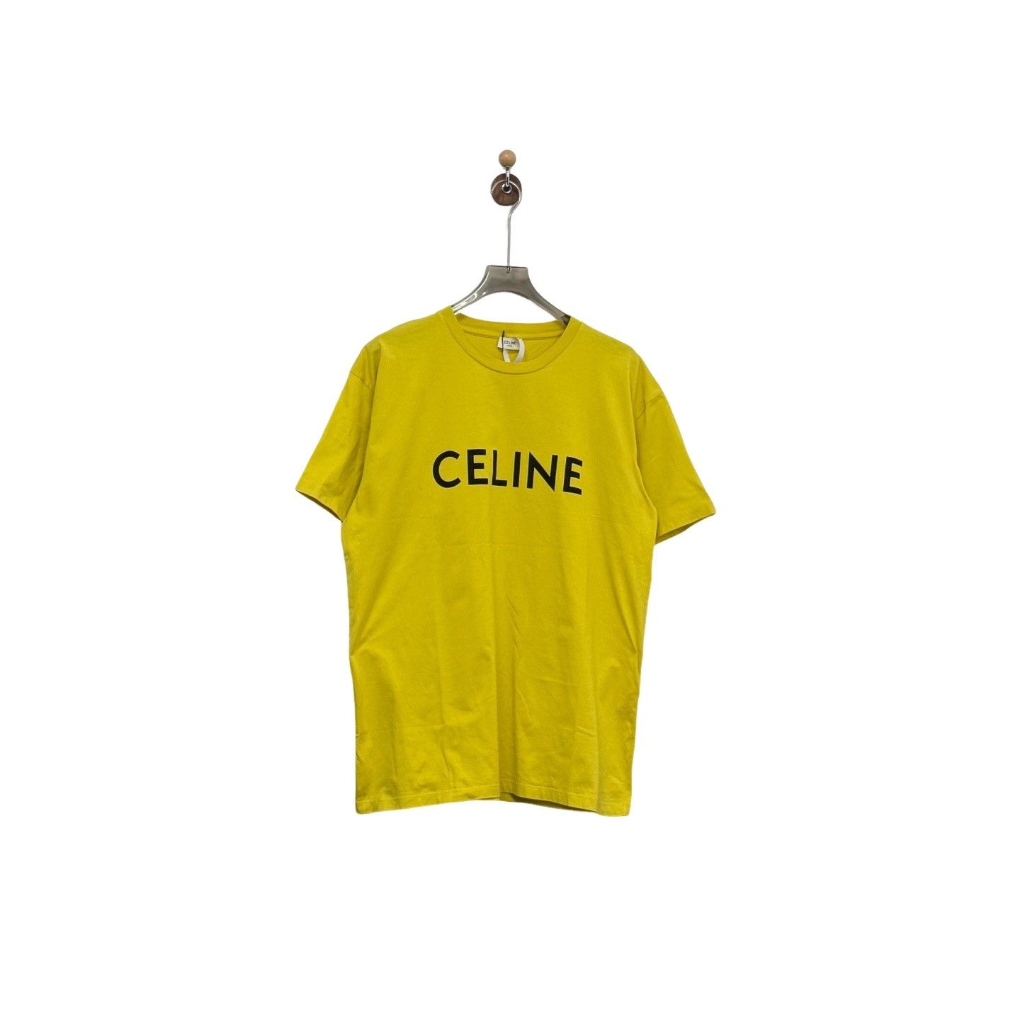 Celine Celine Yellow Logo Print T-Shirt XL Size US XL / EU 56 / 4 - 1 Thumbnail