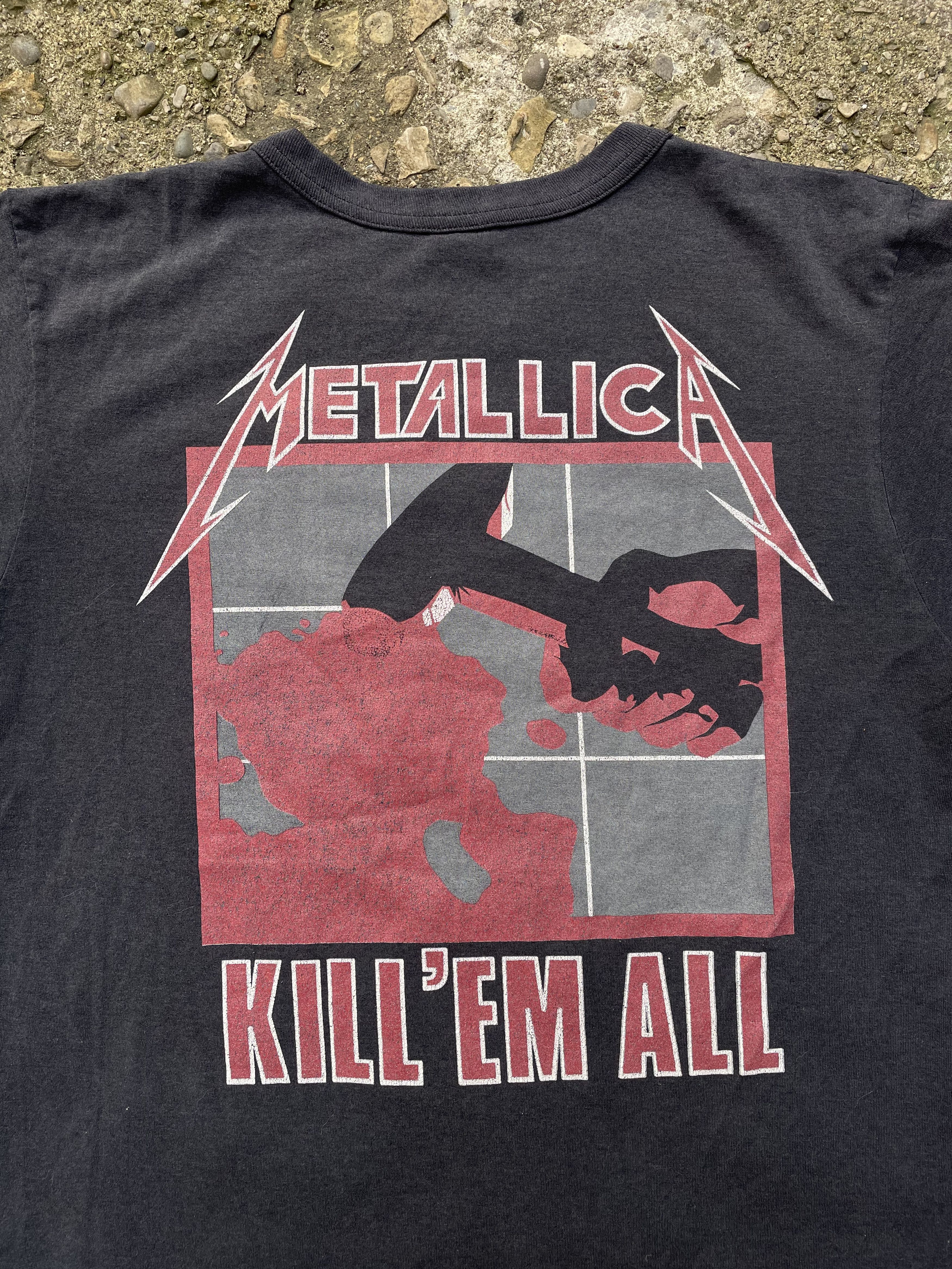 Band Tees × Metallica × Vintage VTG 1987 Metallica Kill Em All Double Sided Band T-Shirt Size US L / EU 52-54 / 3 - 4 Thumbnail