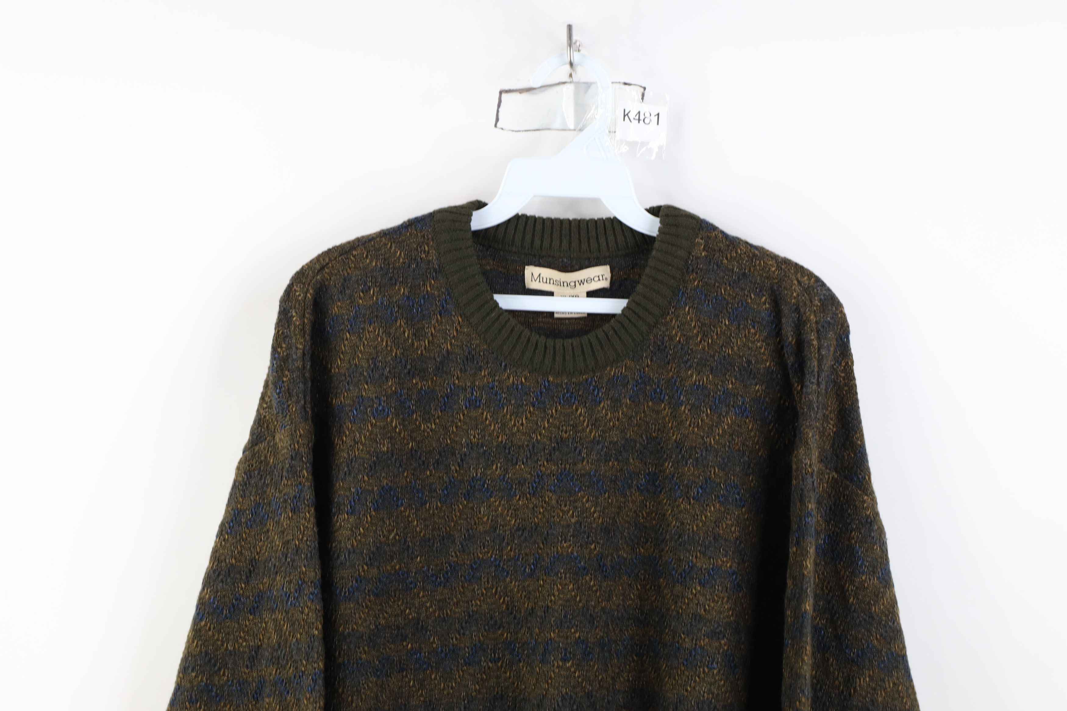 Vintage Vintage 90s Streetwear Knit Crewneck Sweater Earth Tone Size US XL / EU 56 / 4 - 2 Thumbnail