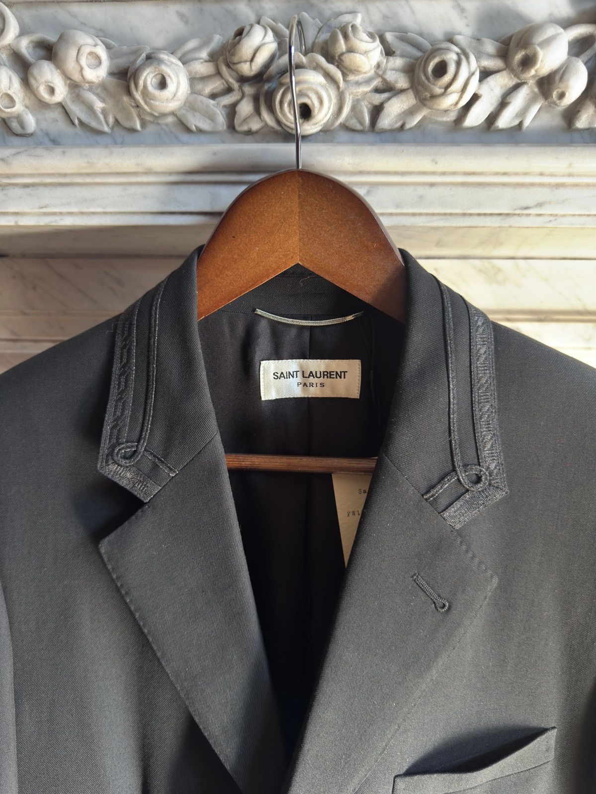 Saint Laurent Paris FW16 Baroque Blazer in Black Wool Size 48R - 4 Thumbnail