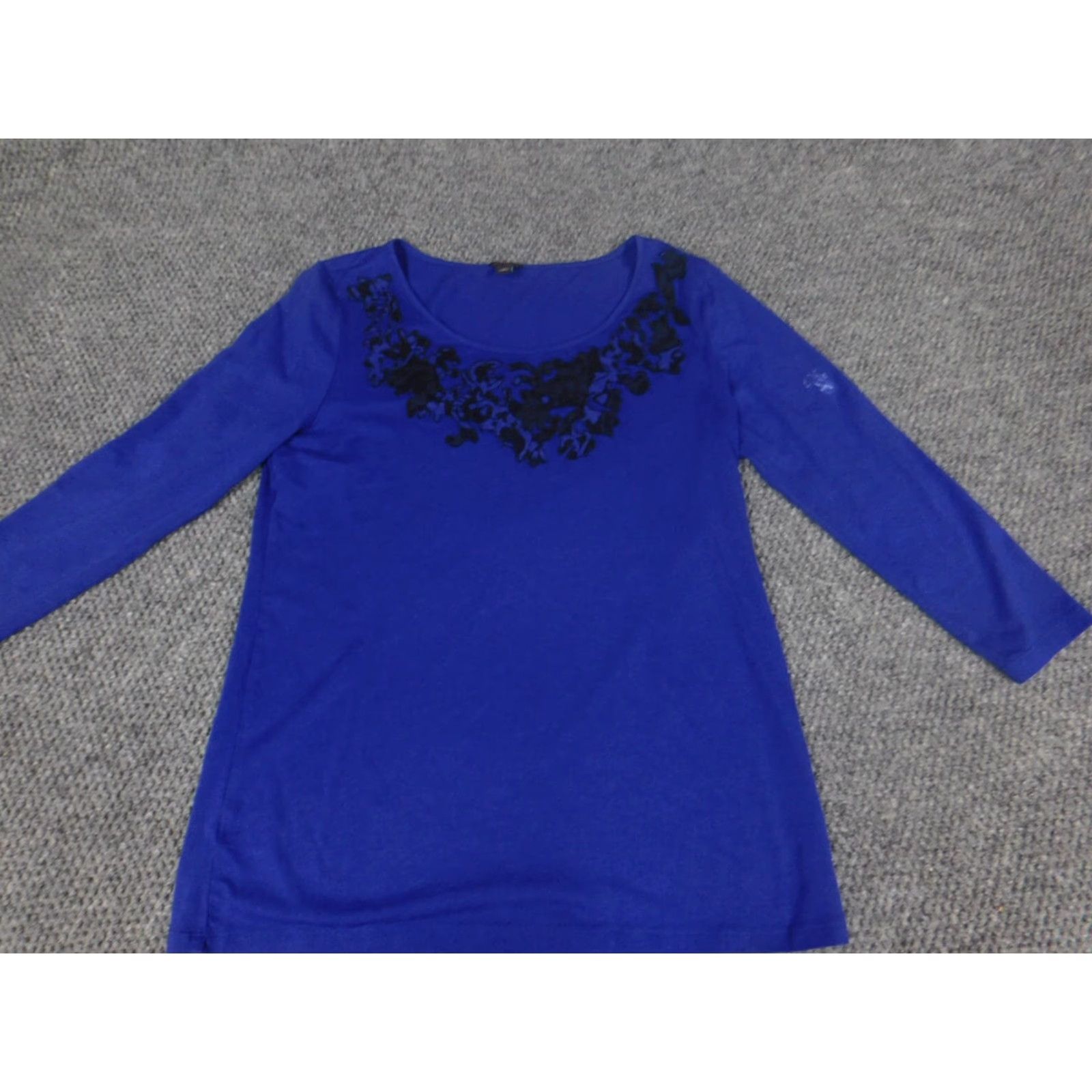Ann Taylor Ann Taylor Blouse Medium Purple Pullover Stretch Crew Neck Long Sleeve Casual Shirt Women Regular Size M Purple Solid Button Breathable Size M / US 6-8 / IT 42-44 - 3 Thumbnail