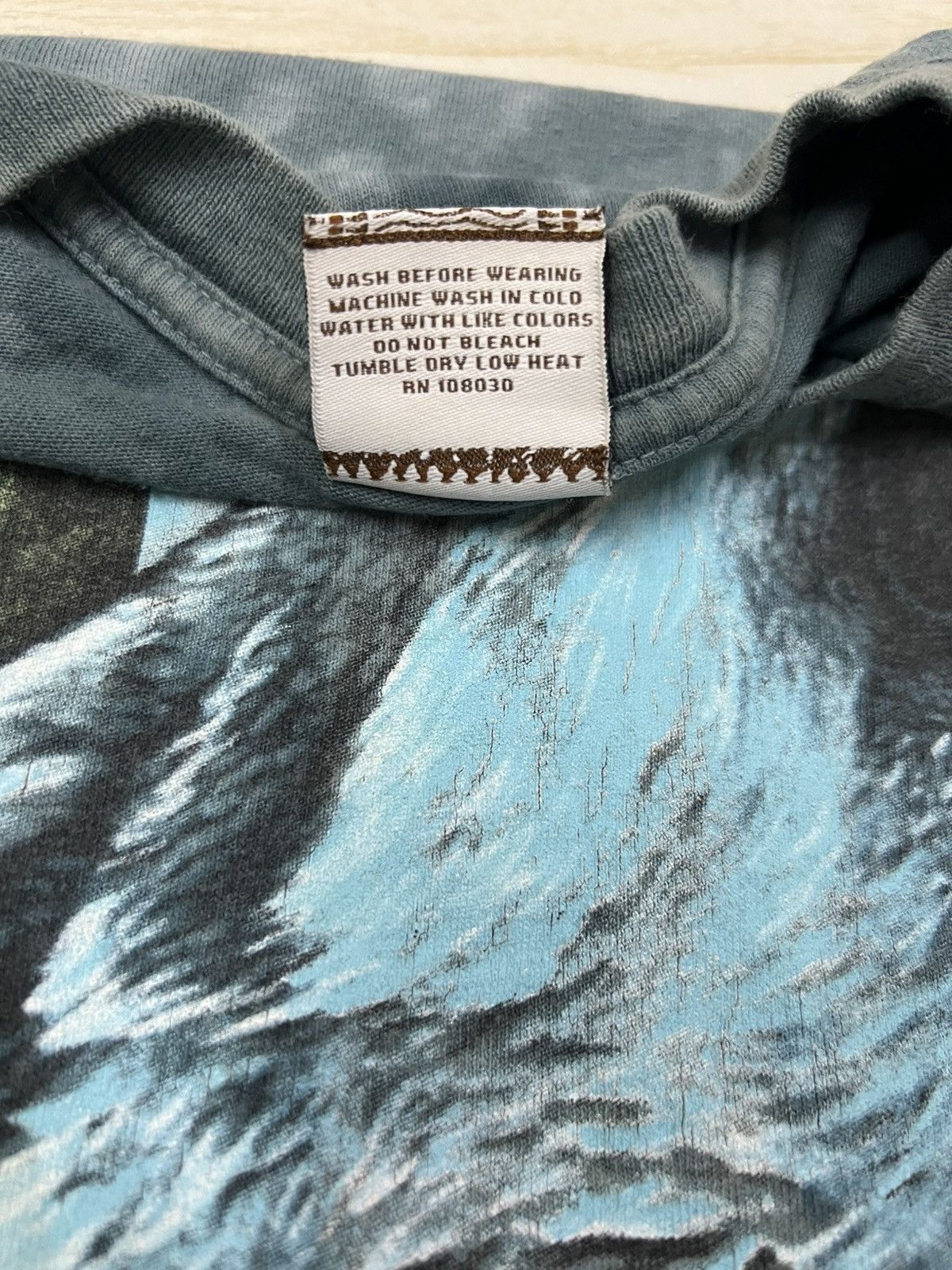 Vintage Vintage 00s Wolf Moon Tie Dye T-shirt Size US L / EU 52-54 / 3 - 6 Thumbnail