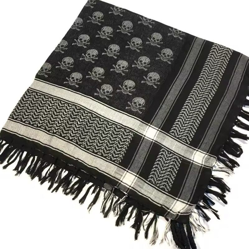 Japanese Brand Skull Gothic Skeleton Print Scarf Size ONE SIZE - 1 Thumbnail