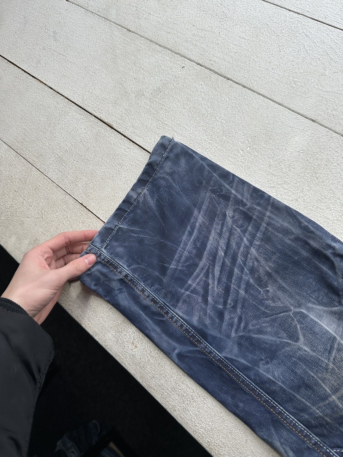 Japanese Brand 🚨Japanese Cosmo Lupo Baggy Distressed Opium Punk Jeans Owens Size US 34 / EU 50 - 5 Thumbnail