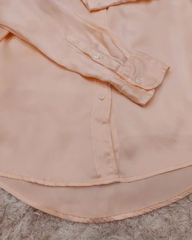 J.Crew 100% silk shirt J.Crew apricot luxury soft unique 80s 90s Size S / US 4 / IT 40 - 6 Thumbnail