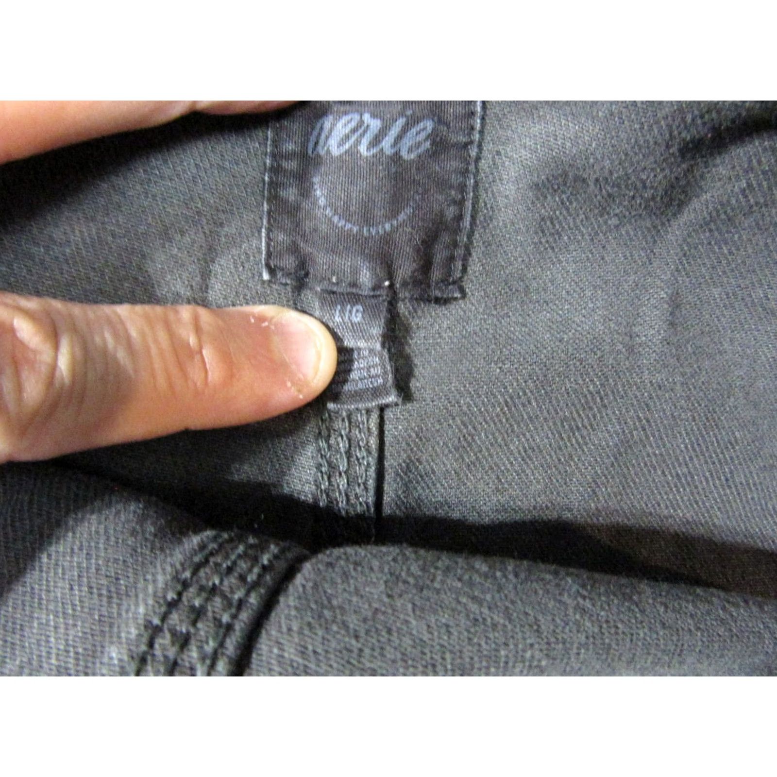 Vintage Aerie Shortalls Womens L Gray Denim Stretch Adjustable Pockets Raw Hem Romper Shirtless? Size 36" / US 14 / IT 50 - 4 Thumbnail
