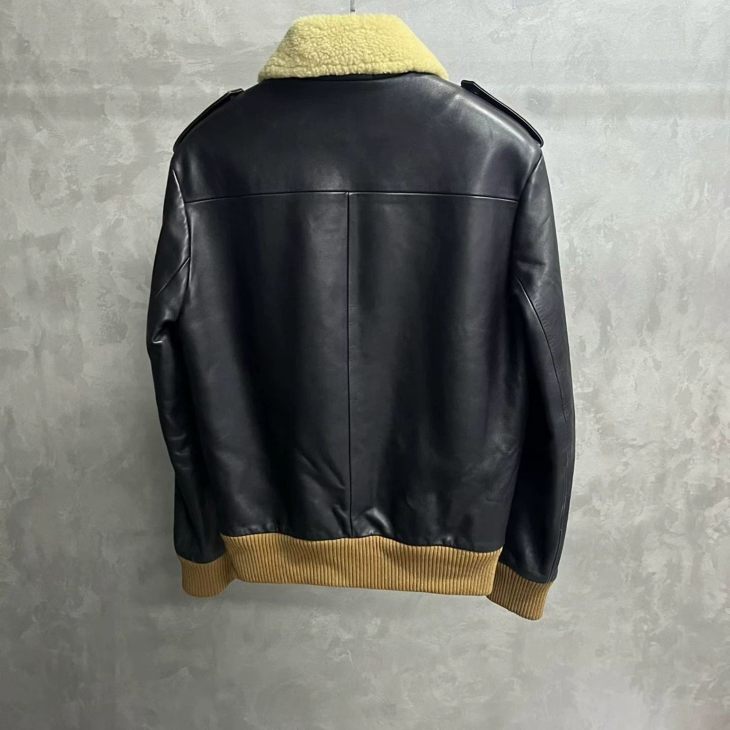 Loewe Loewe Black Lamb Fur Collar Leather Jacket Size US XXS / EU 40 - 5 Thumbnail