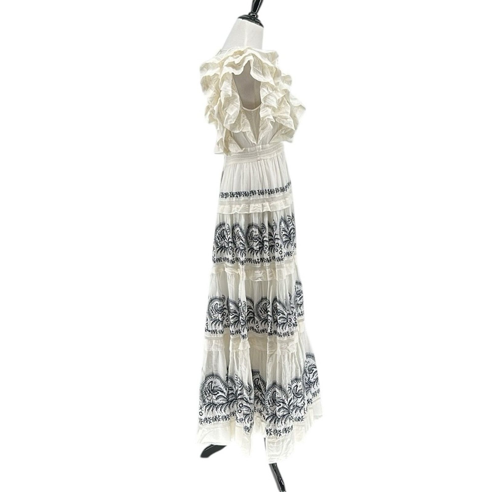 Ulla Johnson Ulla Johnson Marjorie Embroidered Tiered Ruffle Maxi Dress Size XS / US 0-2 / IT 36-38 - 6 Thumbnail