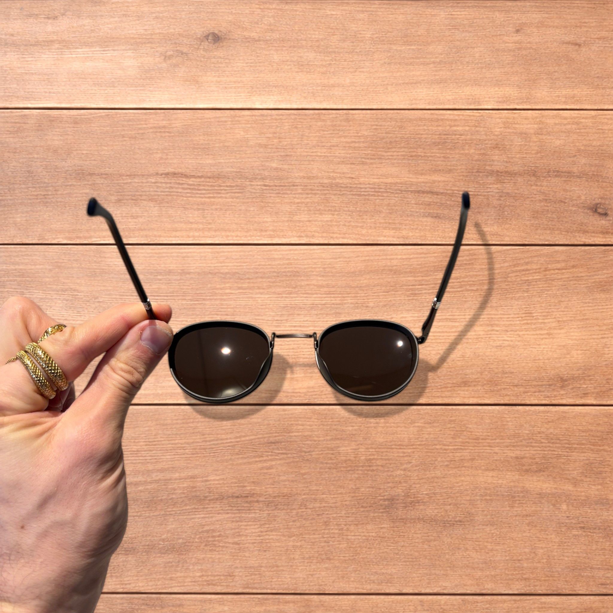 Japanese Brand Vintage steampunk round sunglasses in brown w/ brown lens. Size ONE SIZE - 6 Thumbnail