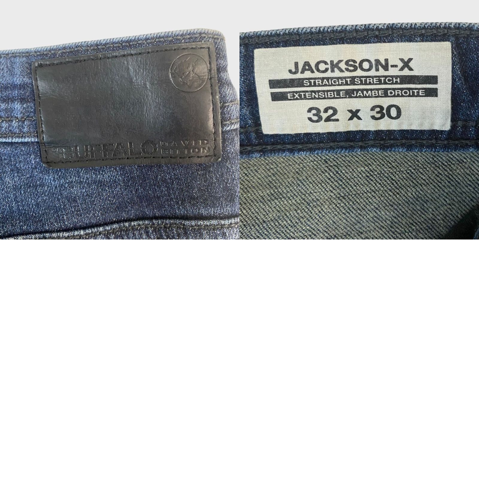 Buffalo David Bitton Buffalo David Bitton Jackson-X Jeans Mens 32X30 Dark Blue Denim Straight Stretch Jeans Mens 32X30 Blue Denim Straight Leg 5-Pocket Design Mens Size US 32 / EU 48 - 8 Thumbnail