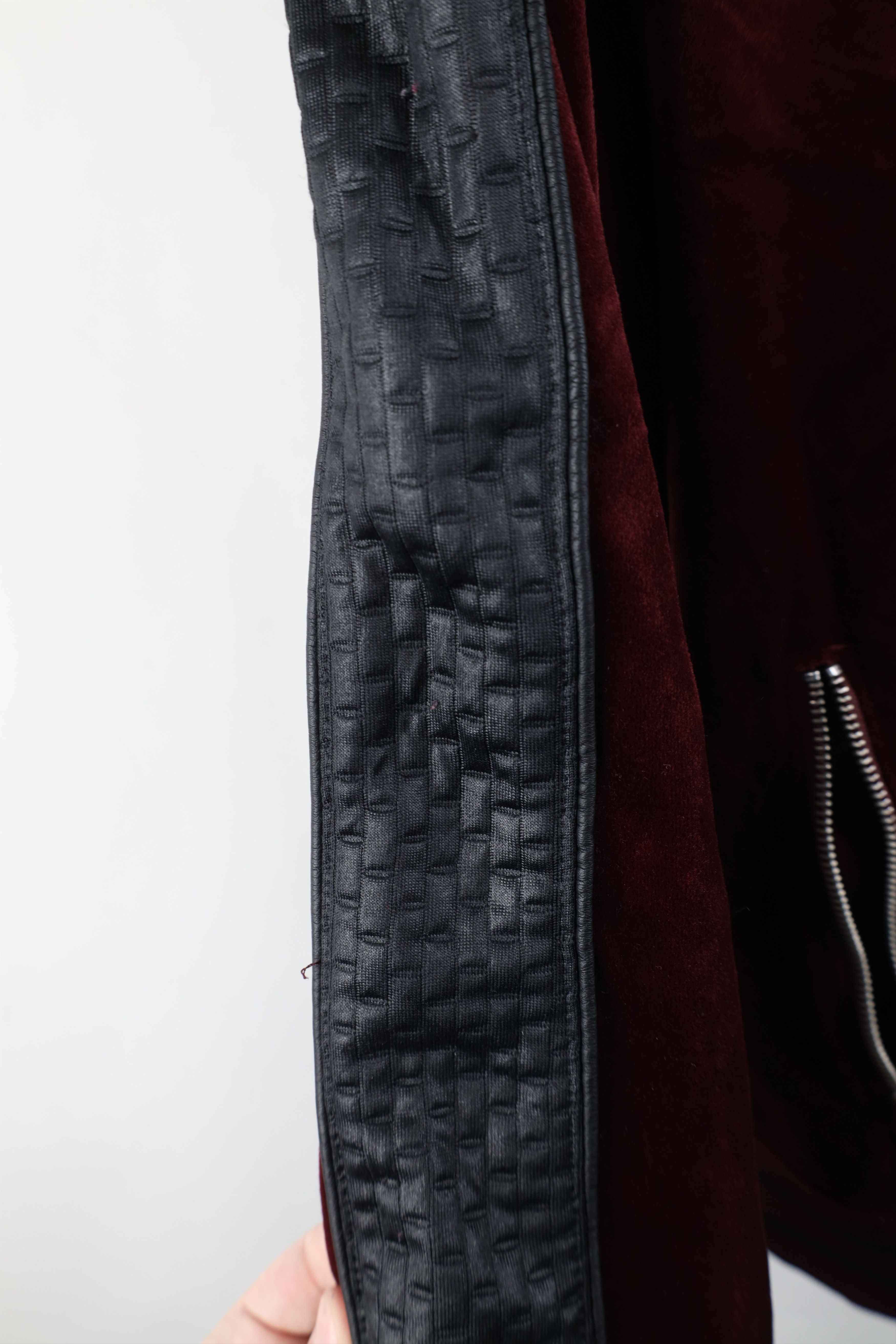 Vintage Y2K Streetwear Velour Full Zip Jacket Burgundy Red Black Size US M / EU 48-50 / 2 - 7 Thumbnail