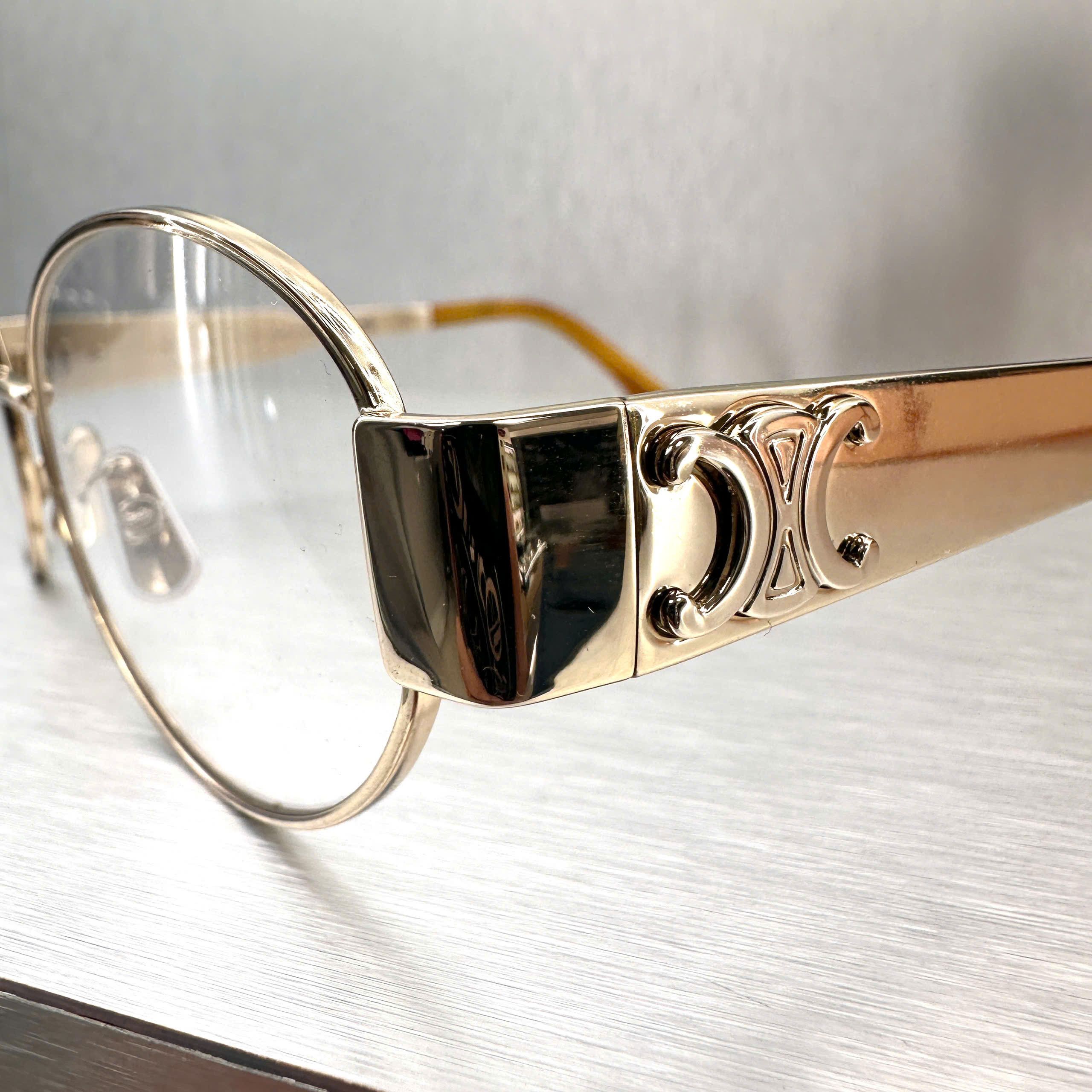 Celine CELINE Metal Triomphe CL50140U 30 Oval Glasses Size ONE SIZE - 5 Thumbnail