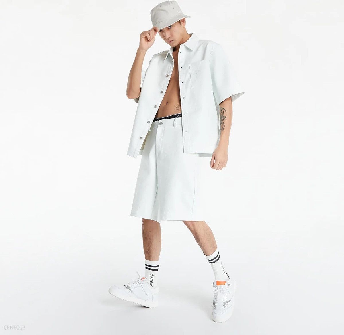 Han Kjobenhavn SS21 !DS! Han Kjobenhavn White Croc Suit Wide Leg Shorts Size US 32 / EU 48 - 1 Thumbnail