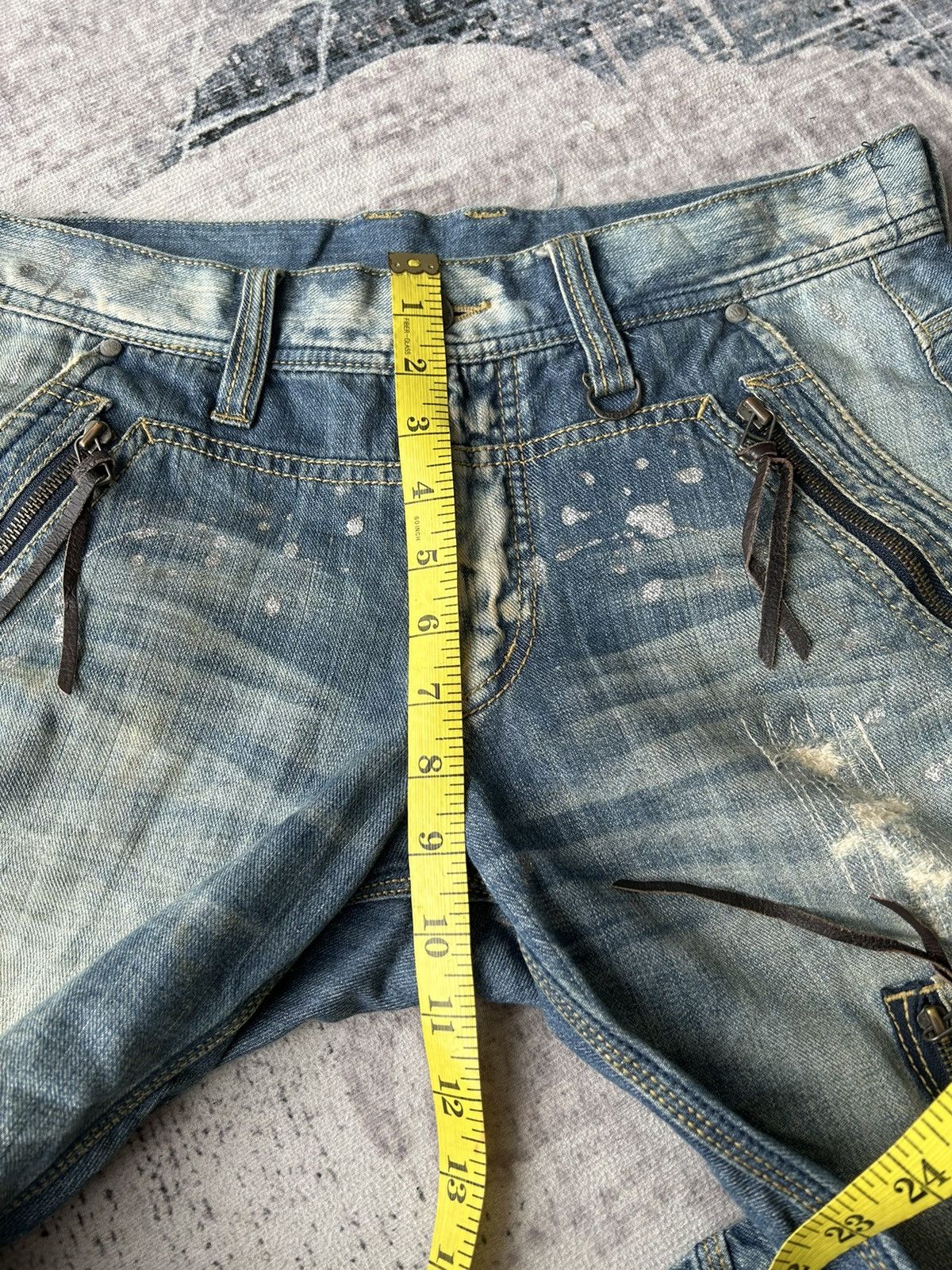If Six Was Nine Nicole Men Distressed Cargo Jeans Size US 32 / EU 48 - 19 Thumbnail