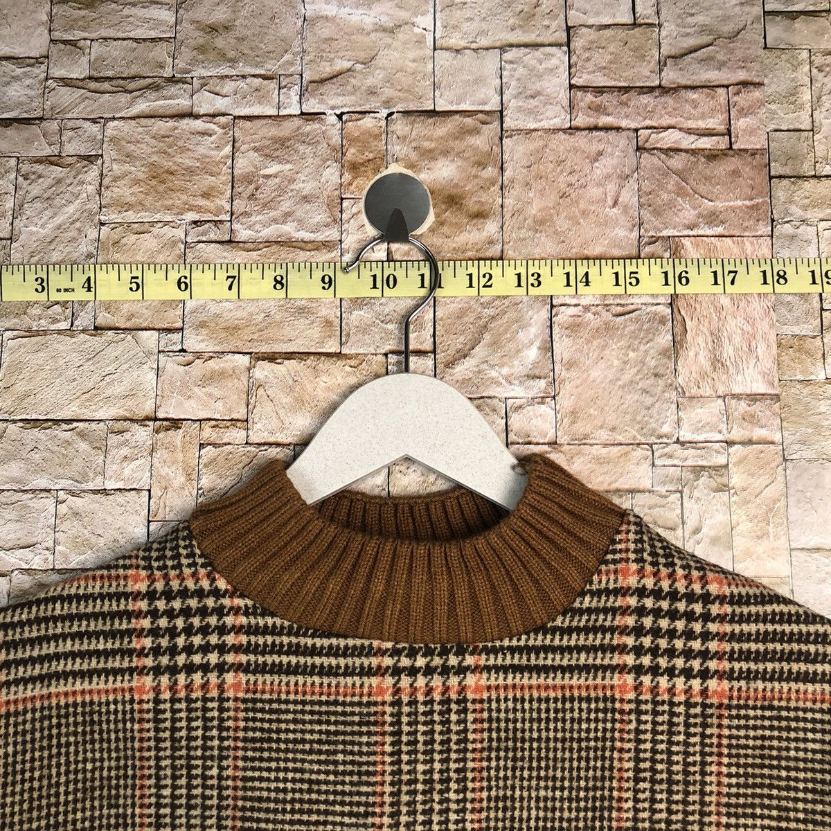 Homespun Knitwear × Japanese Brand Spray Premieum Brown Checkred Knitwear #A902 Size S / US 4 / IT 40 - 4 Thumbnail