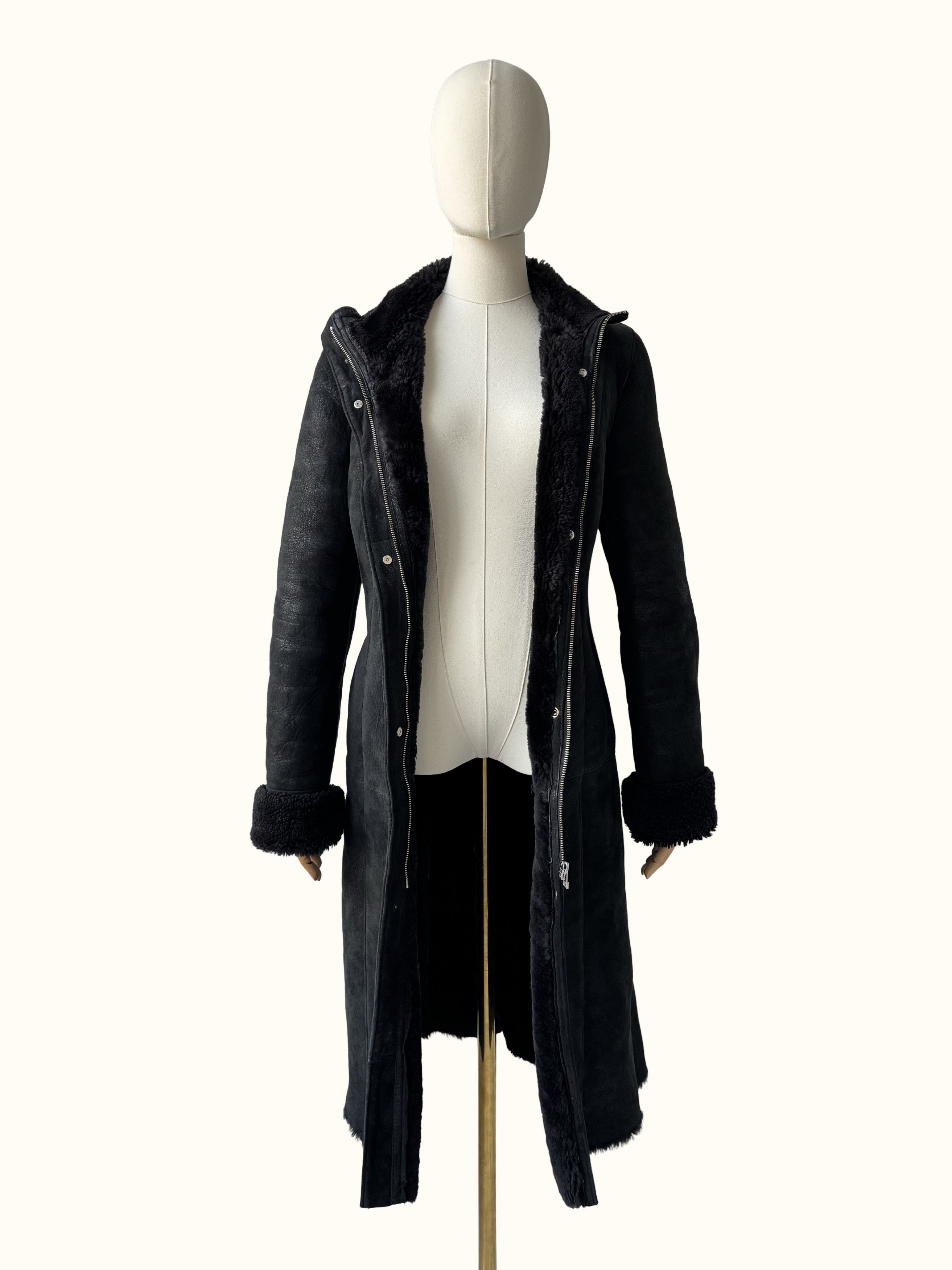 Vintage Vintage Real Sheepskin Coat (B550) Size S / US 4 / IT 40 - 3 Thumbnail