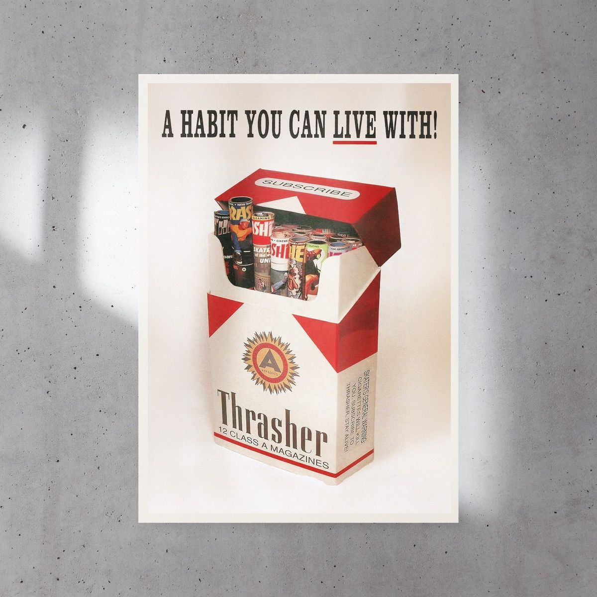Other Thrasher Skateboard Magazine Marlboro Cigarette Box Poster Size ONE SIZE - 1 Thumbnail