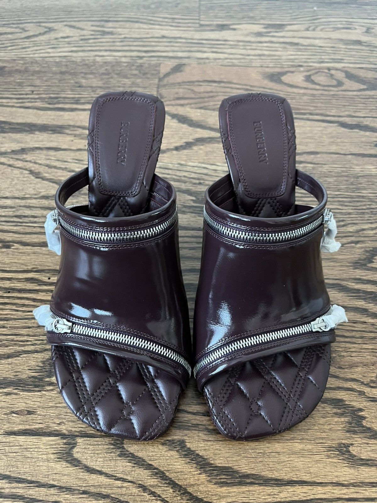 Burberry Burberry Leather Peep Sandals Size US 7.5 / IT 37.5 - 7 Thumbnail