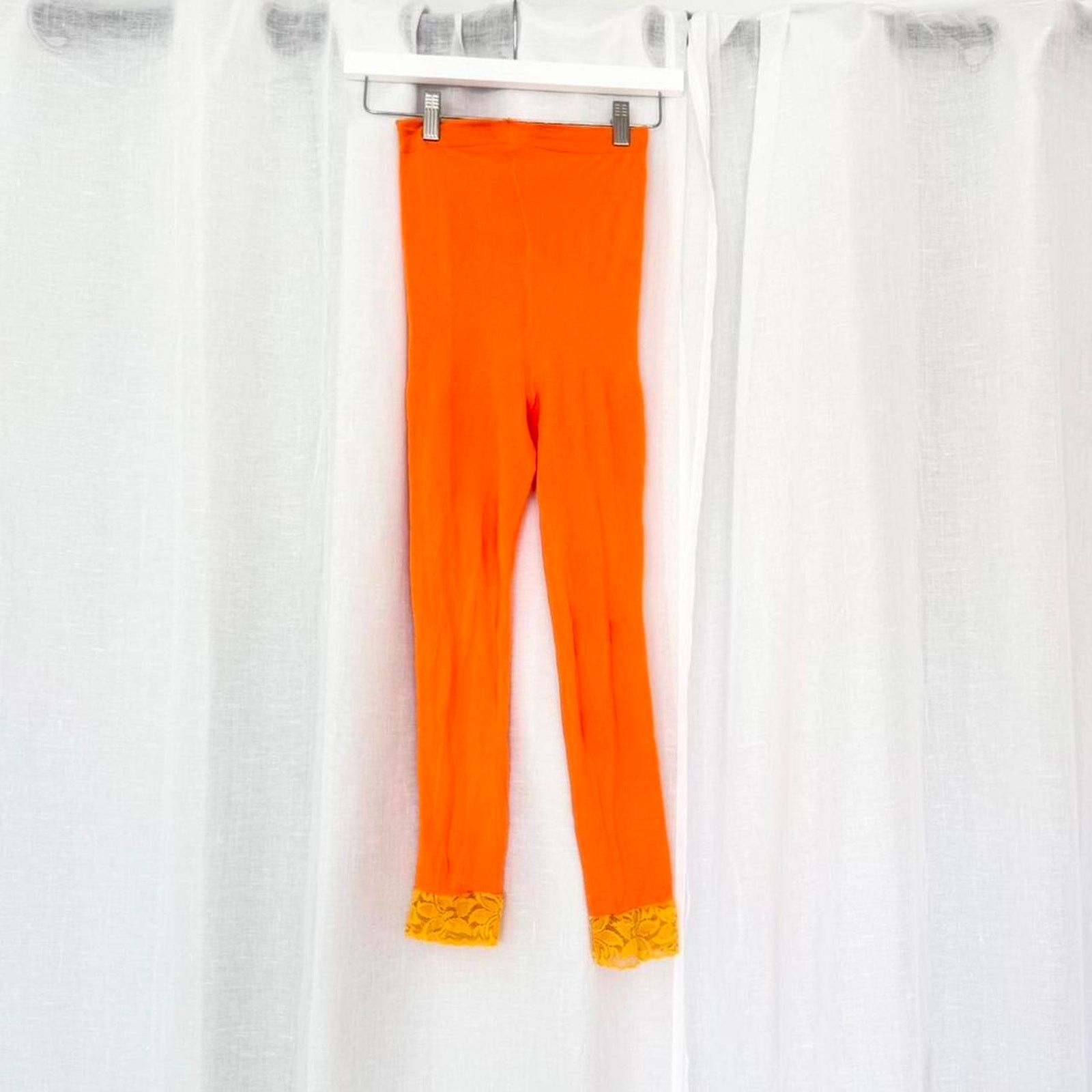 Vintage Y2k orange lace capri leggings Size 30" / US 8 / IT 44 - 3 Thumbnail