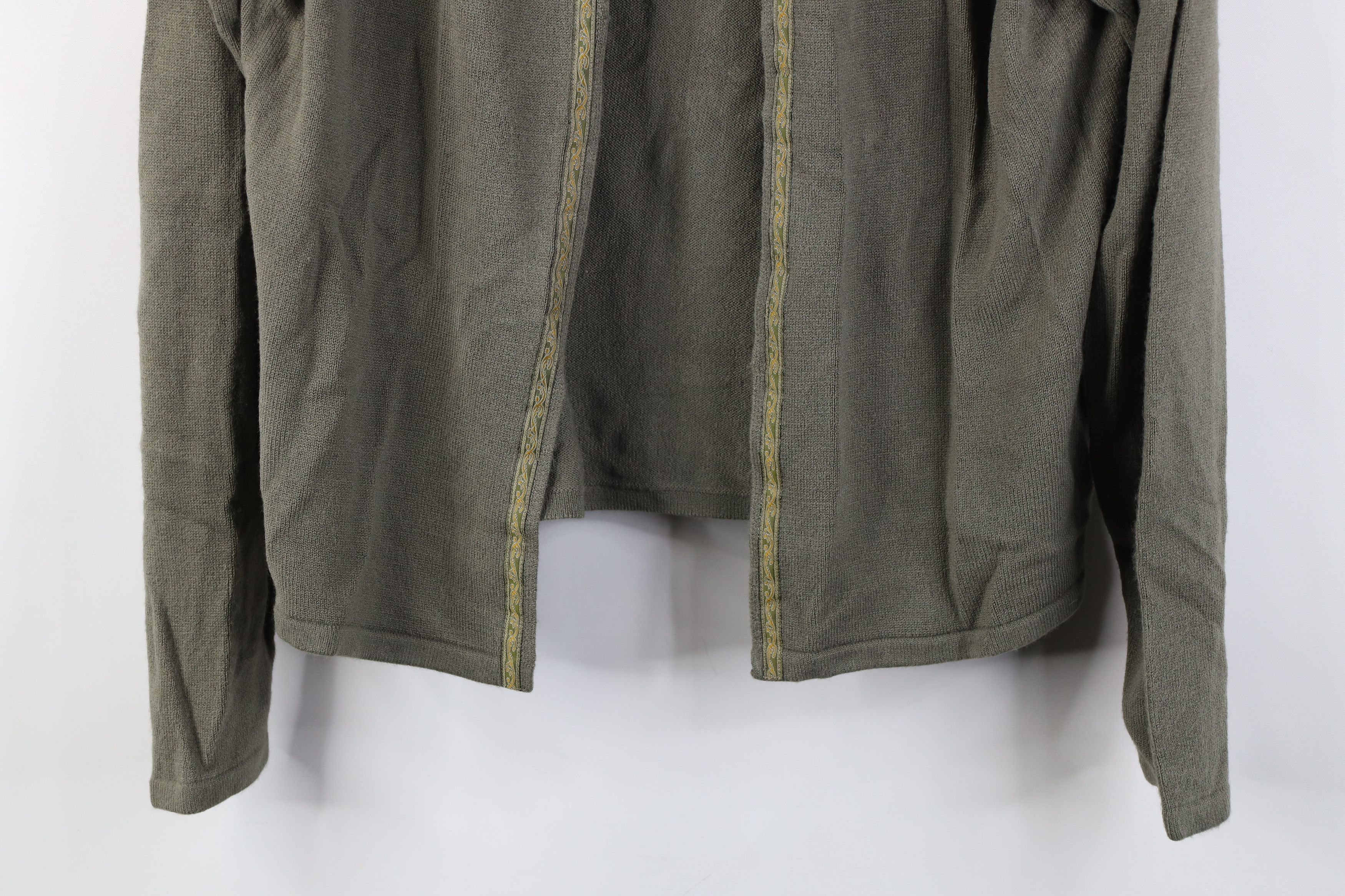 Vintage Vintage 90s Y2K Babydoll Front Knit Cardigan Sweater Green Size XL / US 12-14 / IT 48-50 - 3 Thumbnail