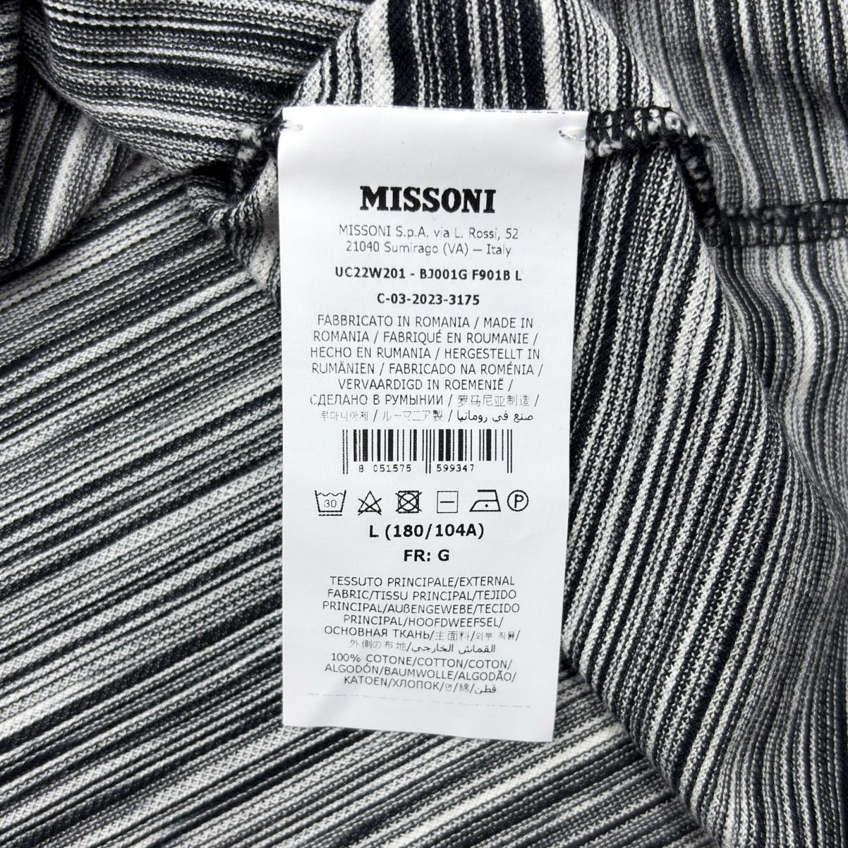 Missoni Missoni Striped Polo T-shirt Shirt Size US L / EU 52-54 / 3 - 11 Thumbnail