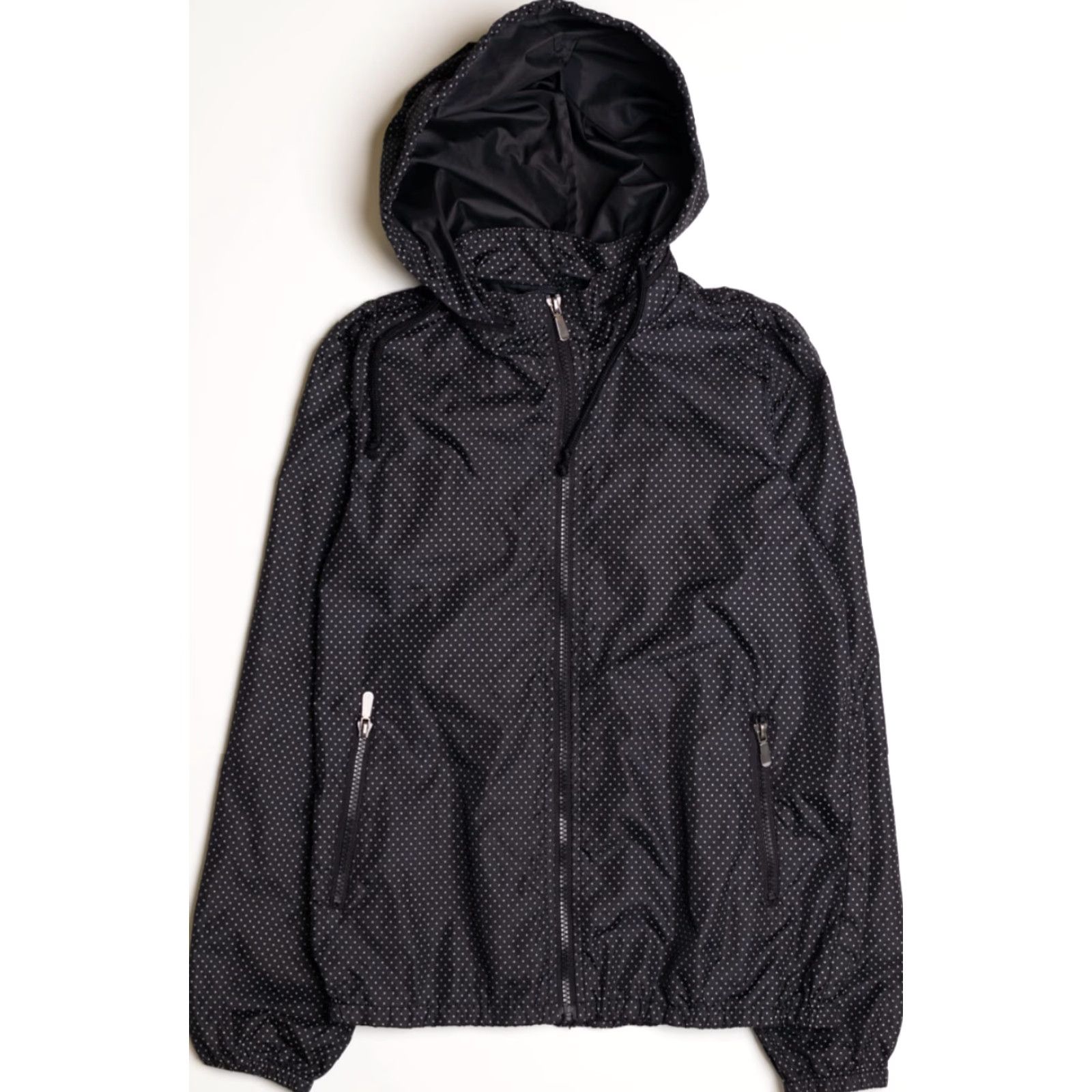 Vintage VINTAGE Giordano Small Black Lightweight Jacket w/ Retractable Hood Polka Dot Jacket Mens? Size US S / EU 44-46 / 1 - 2 Thumbnail