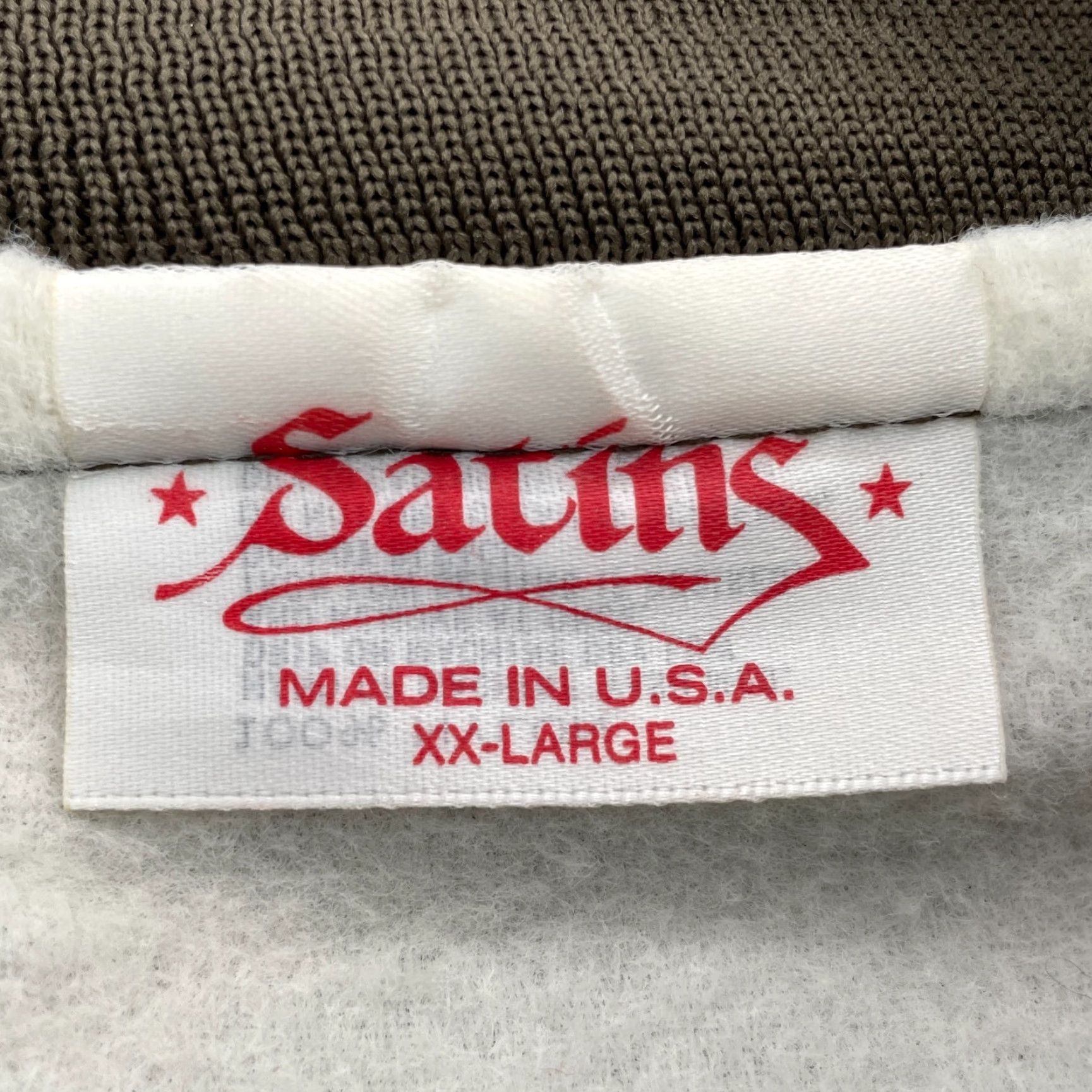 Olive VINTAGE Satins Bomber Jacket XXL Olive Green Mob Wife Kim Varsity 90s Streetwear Retro Satin Embroidered Logo Zipper Jacket Mens Women Size US XXL / EU 58 / 5 - 5 Thumbnail