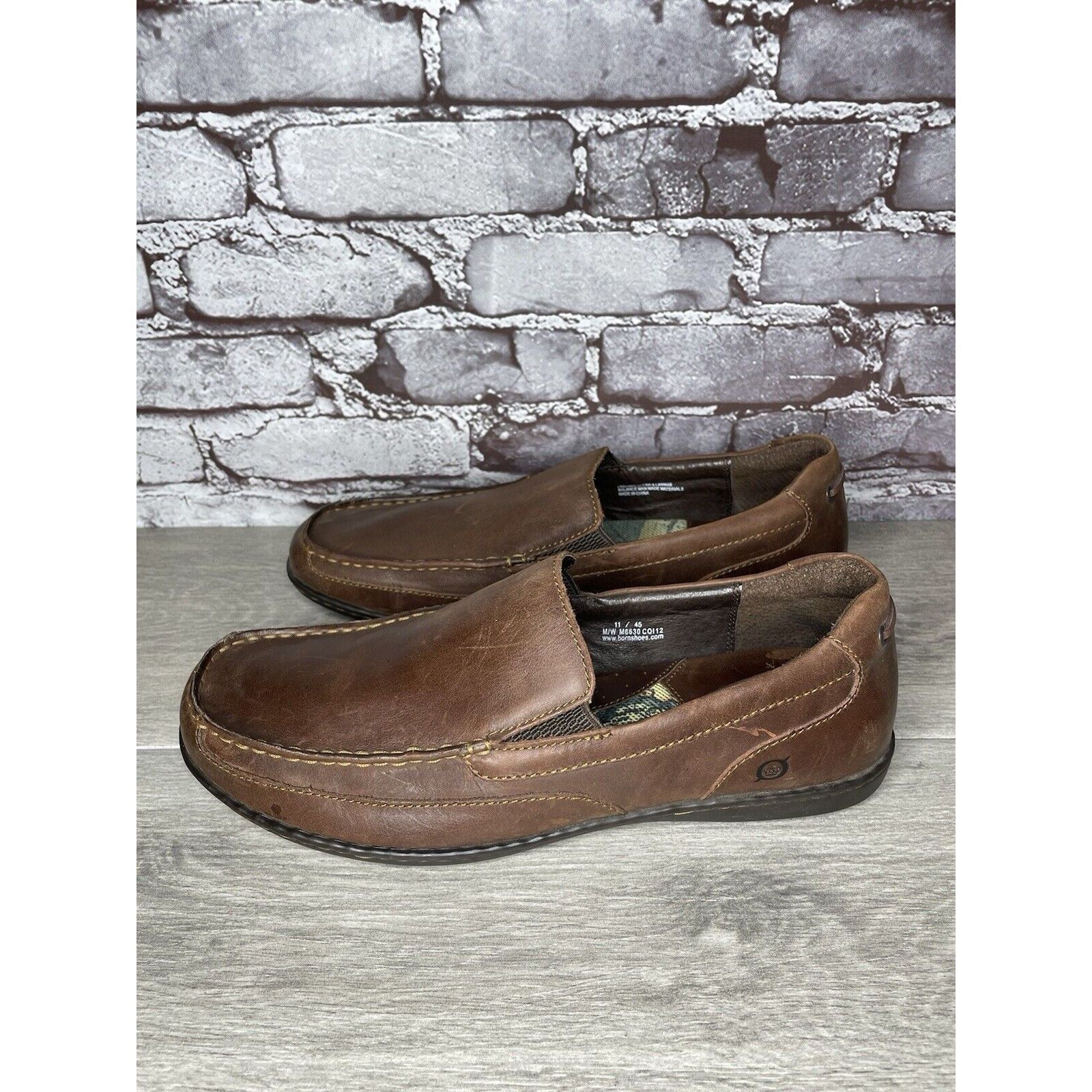 Born Born Handcrafted Brown Leather Casual Slip On Comfort Loafer Size US 11 / EU 44 - 6 Thumbnail