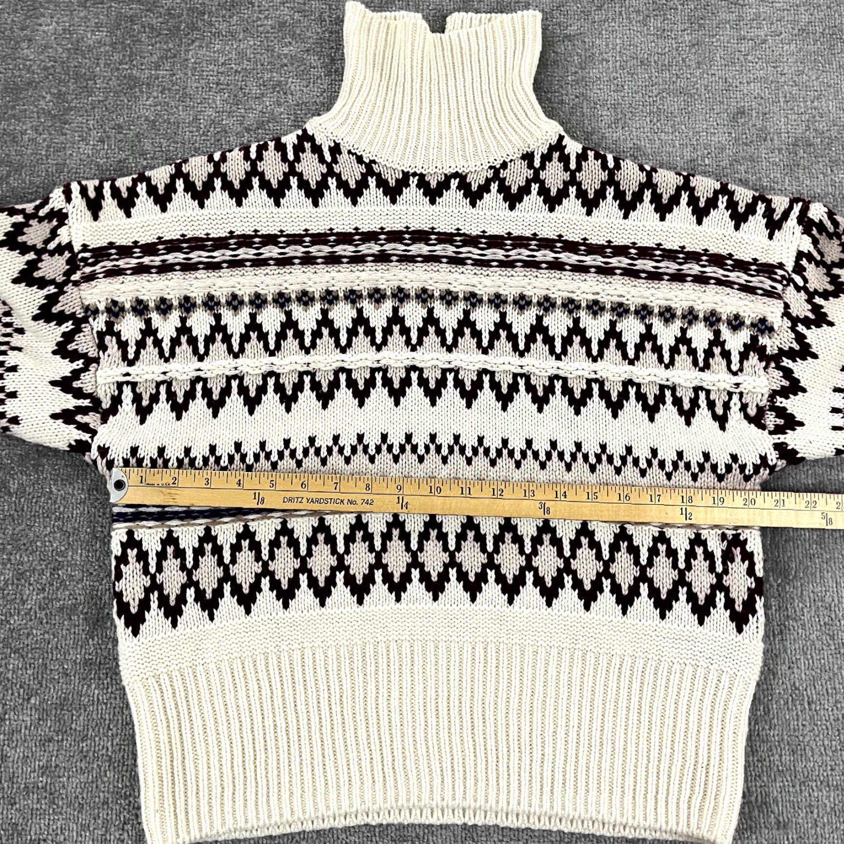 Rag & Bone RAG & BONE Sweater Womens XXS Ivory White Red Willow Fair Isle Wool Turtleneck Size XXS / US 00 / IT 34 - 5 Thumbnail