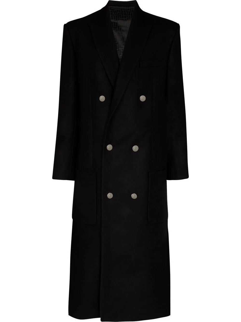 o1srvl11e1123 Double Breasted Coat in Black