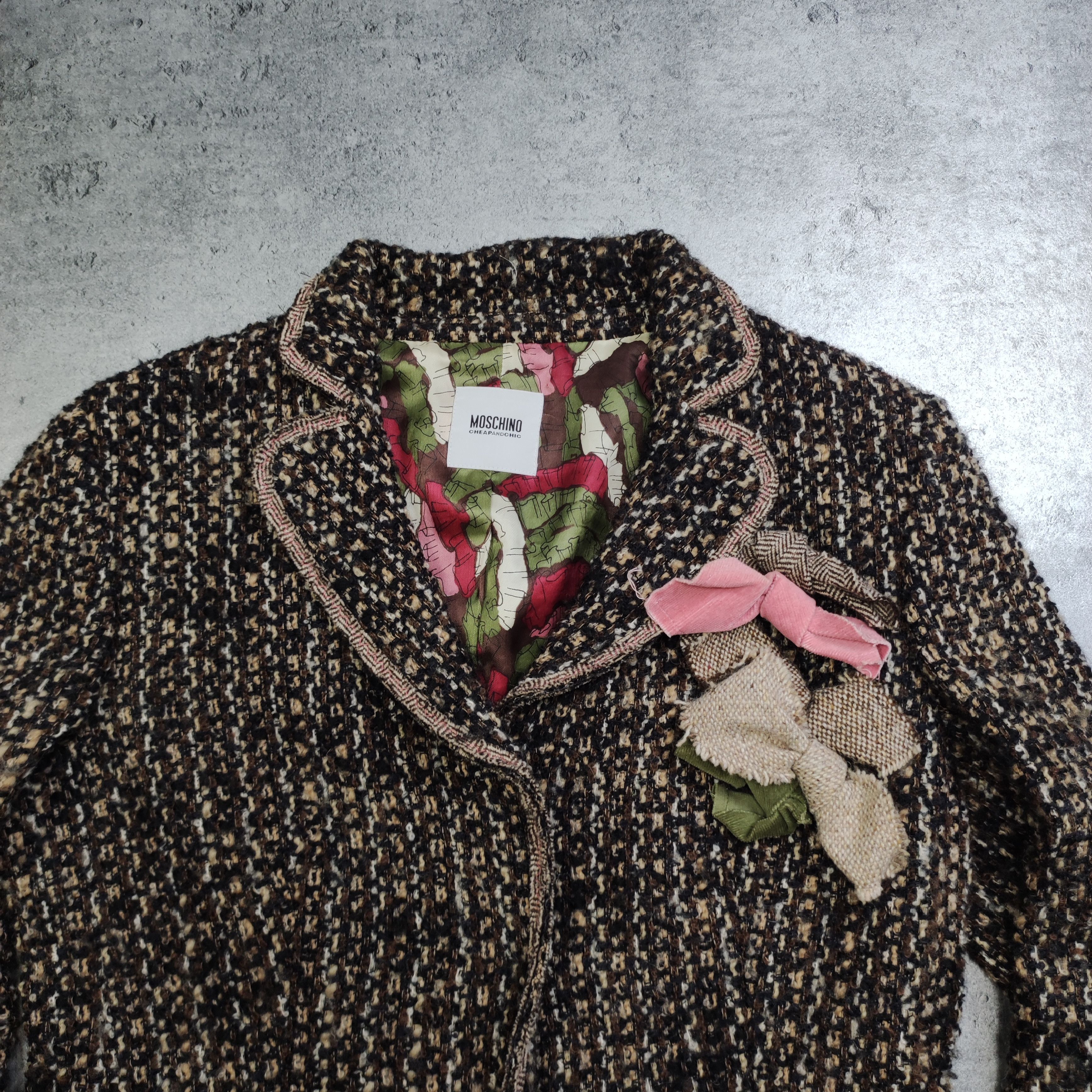 Moschino × Vintage RARE Runway Moschino Italy Cheapandchic Wool Patch Blazer Size M / US 6-8 / IT 42-44 - 4 Thumbnail