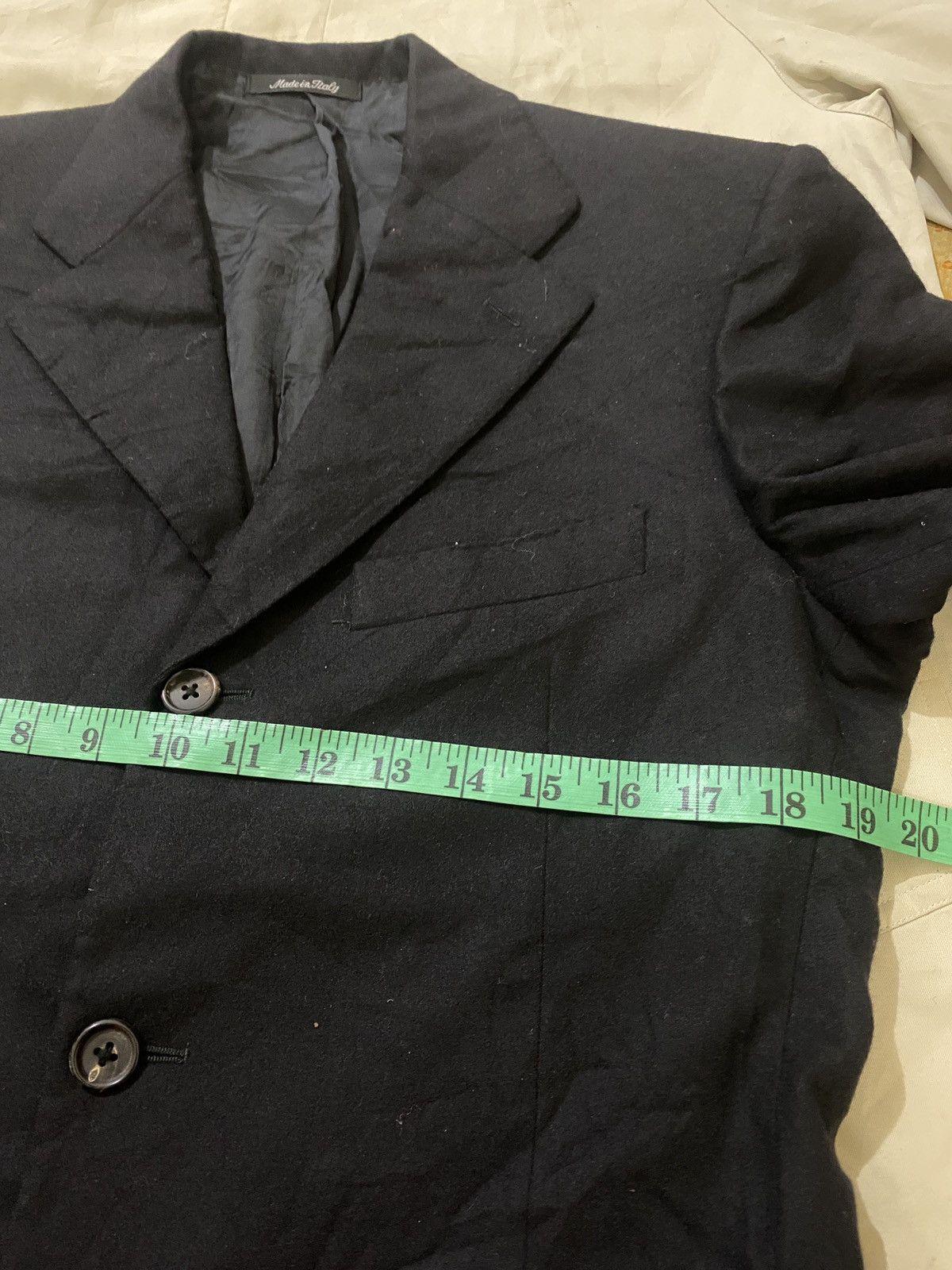 Yves Saint Laurent ✨Yves Saint Laurent YSL Buttons Wool Navy Blue Blazer Men's Size 42R - 7 Thumbnail