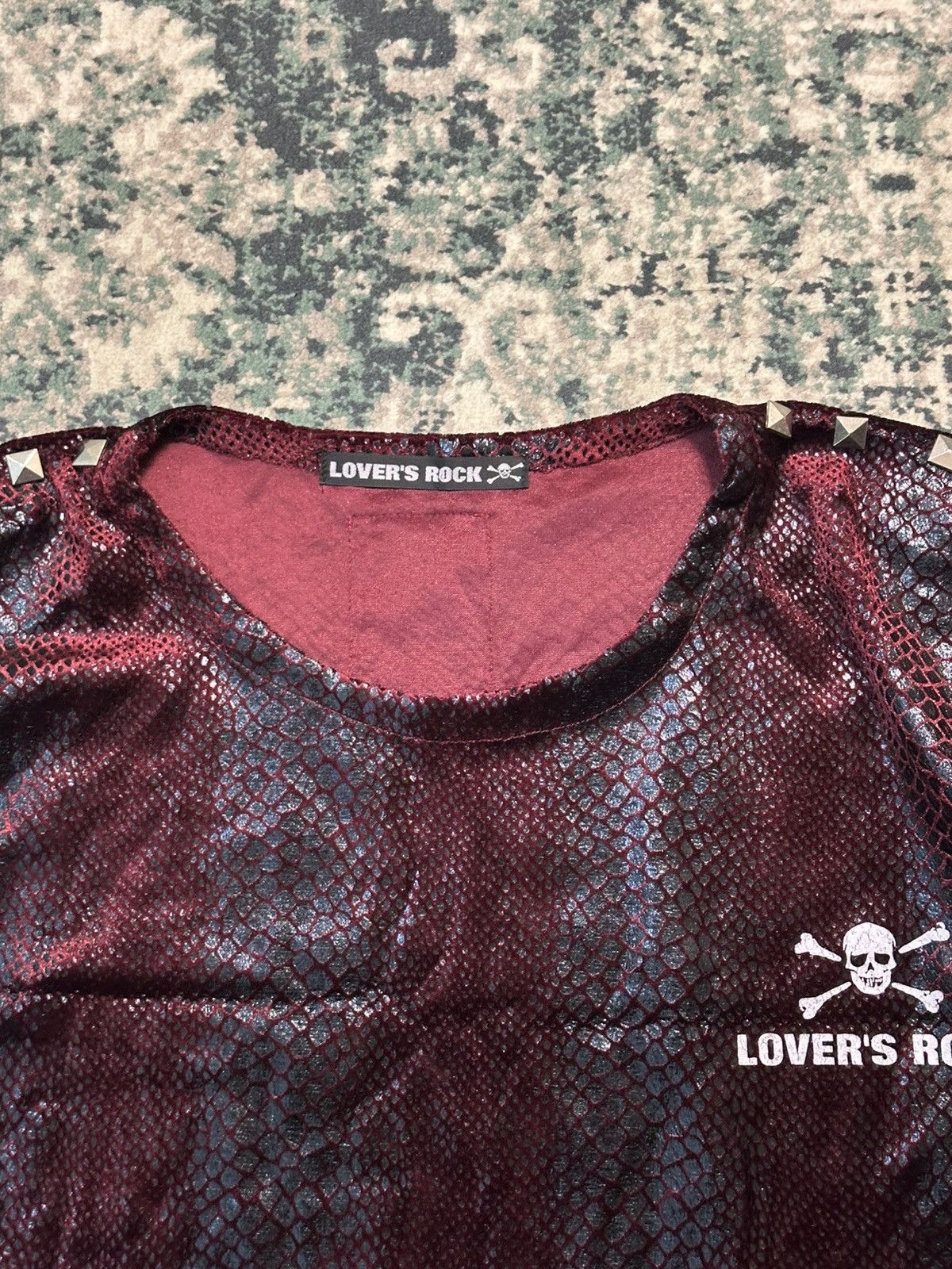 Beauty Beast 1990 - Super Lovers Japan Red Blood Snakeskin Studded Mesh T Size US M / EU 48-50 / 2 - 7 Thumbnail
