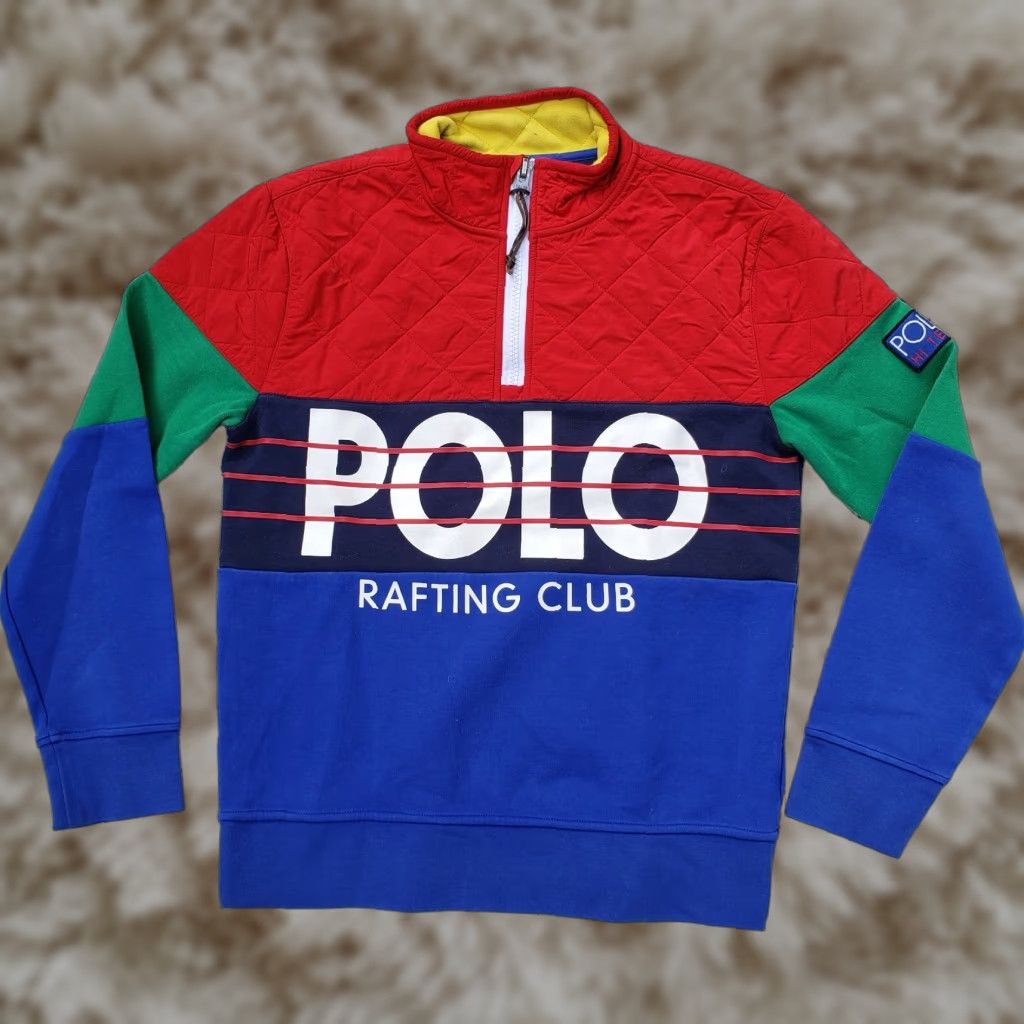 VINTAGE Polo Ralph Lauren Hi Tech Rafting Club Pullover 1/4 Zip Fleece Jacket Medium