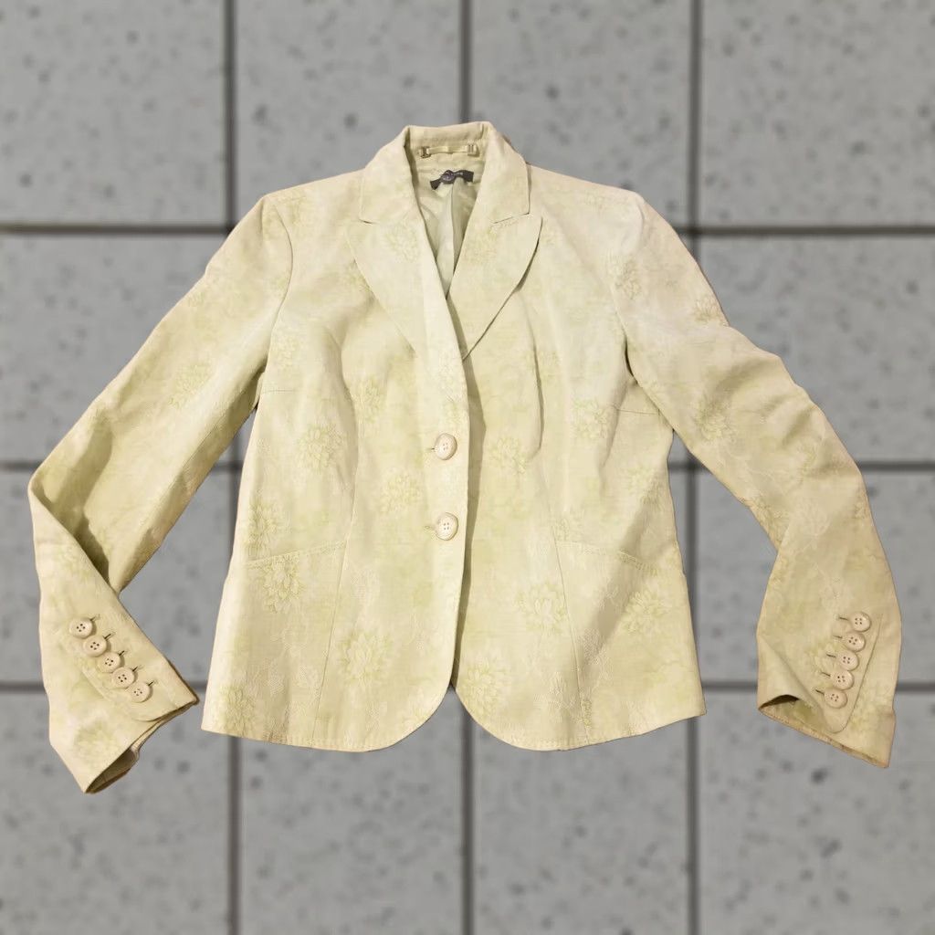 Ann Taylor Womens Ann Taylor Blazer Jacket 6 Green Cotton Regular Womens Size 6 Blazer Green Clothing Basic Jacket Size M / US 6-8 / IT 42-44 - 1 Thumbnail