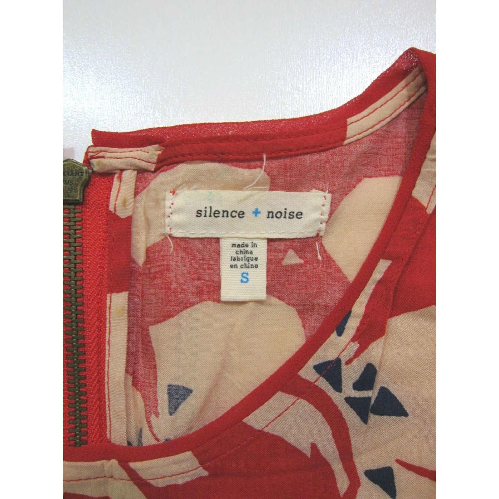 Vintage Silence + Noise 100% Rayon Red Blue Ivory Floral Tunic Sheath Dress Women Small Size S / US 4 / IT 40 - 4 Thumbnail