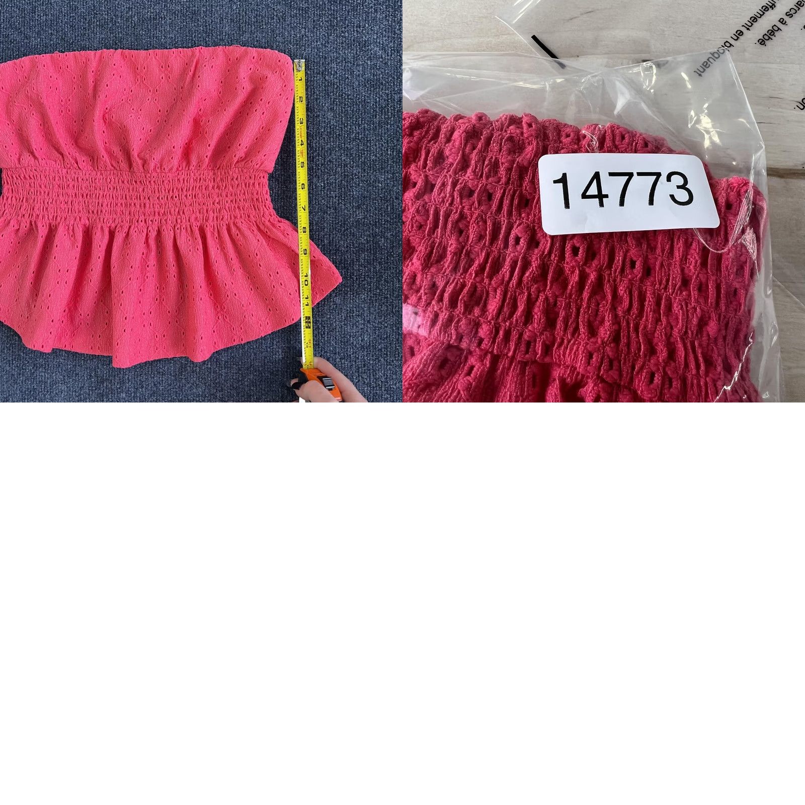 Vintage Eyeshadow Womens Tank Pink Eyelet Strapless Smocked Peplum M Size M / US 6-8 / IT 42-44 - 8 Thumbnail