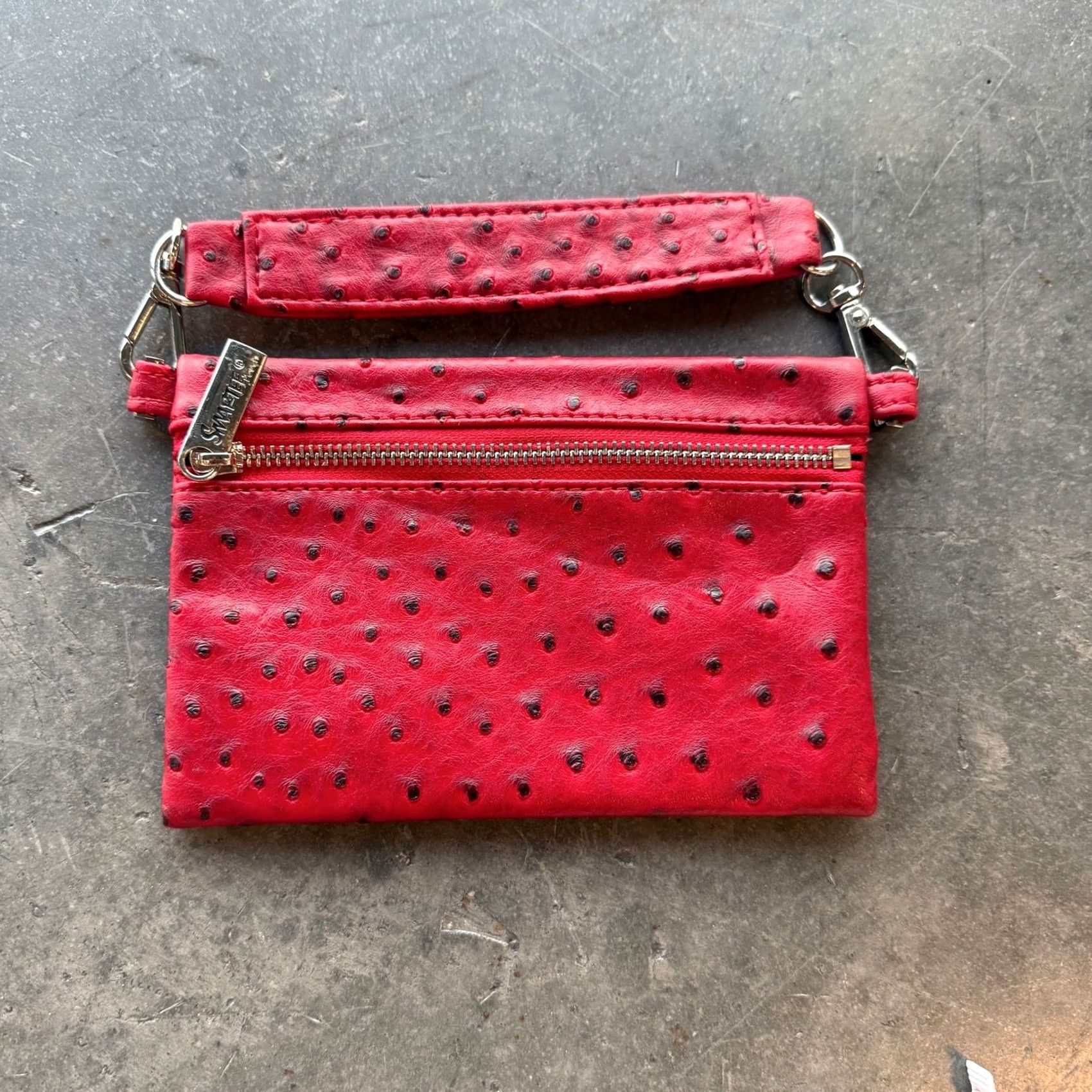 Vintage VINTAGE Y2K Red Crocodile Clutch Mini Wristlet Wallet Pursey Purse Clutch Women Size ONE SIZE - 2 Thumbnail