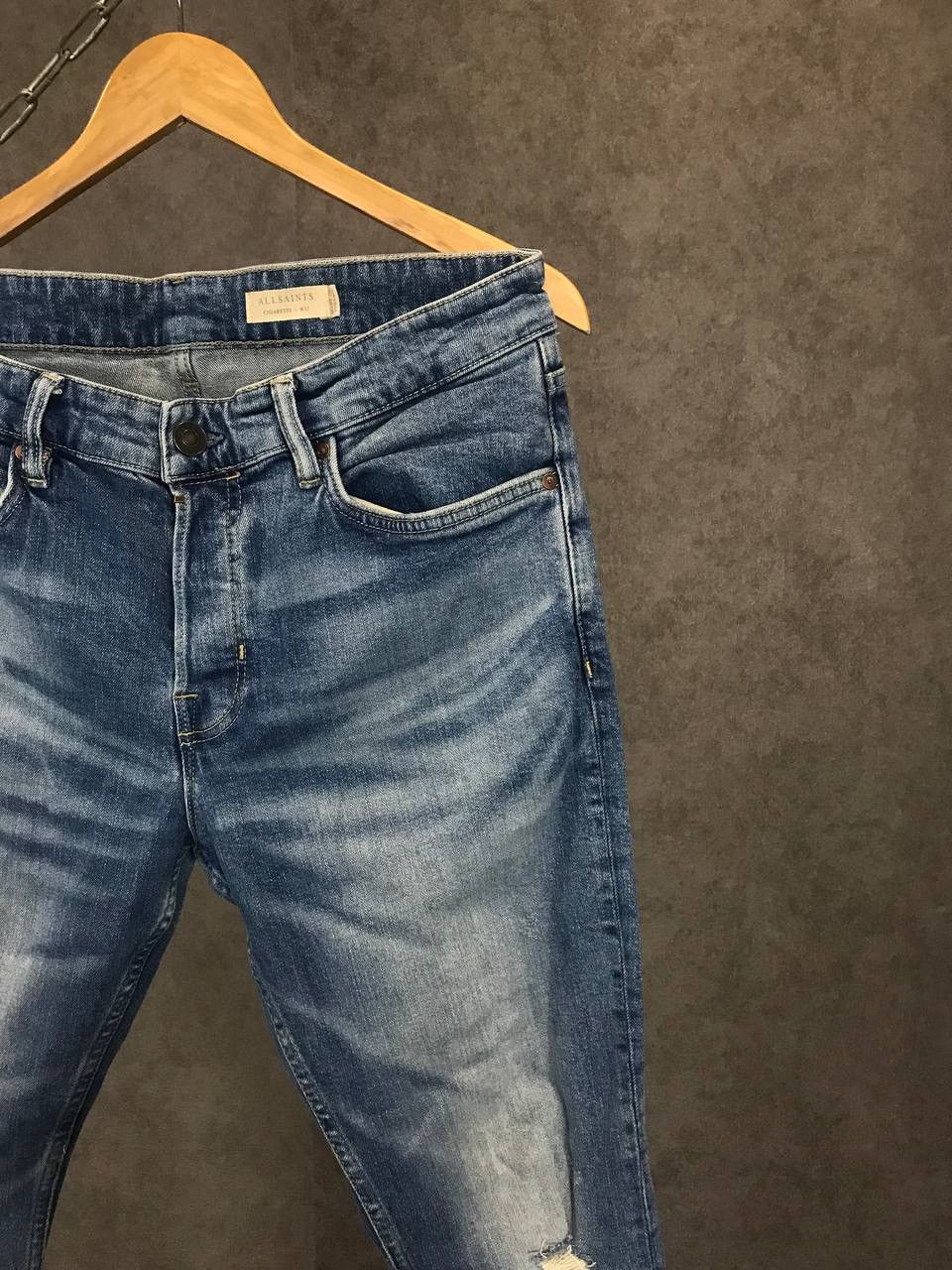 Allsaints Allsaints Cigarette designer distressed denim jeans Size US 32 / EU 48 - 2 Thumbnail