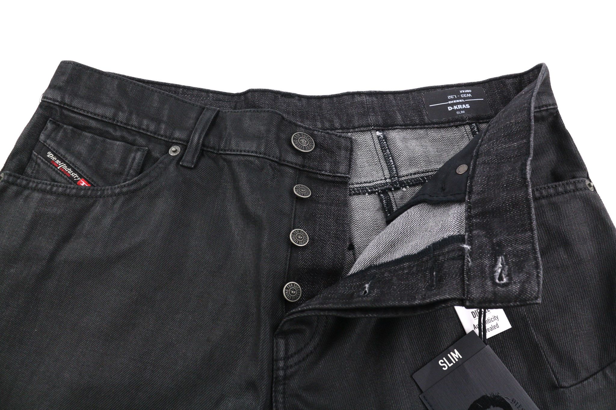 Diesel D-KRAS 0BFAX W33/L32 Black Slim Denim 40448 Size US 33 - 8 Thumbnail