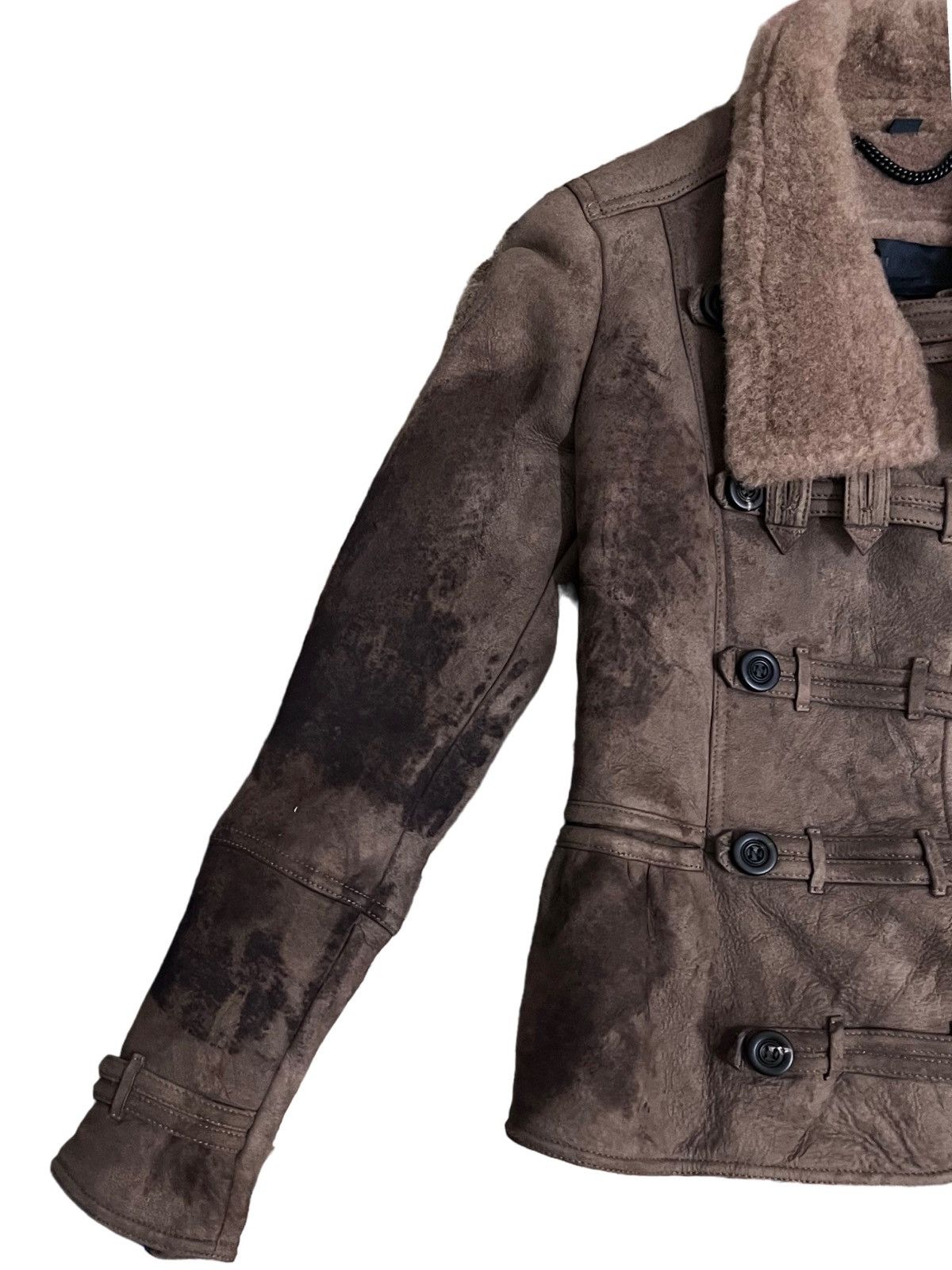 Burberry Vintage Burberry Prorsum Velvet Taupe Shearling Jacket Size S / US 4 / IT 40 - 3 Thumbnail