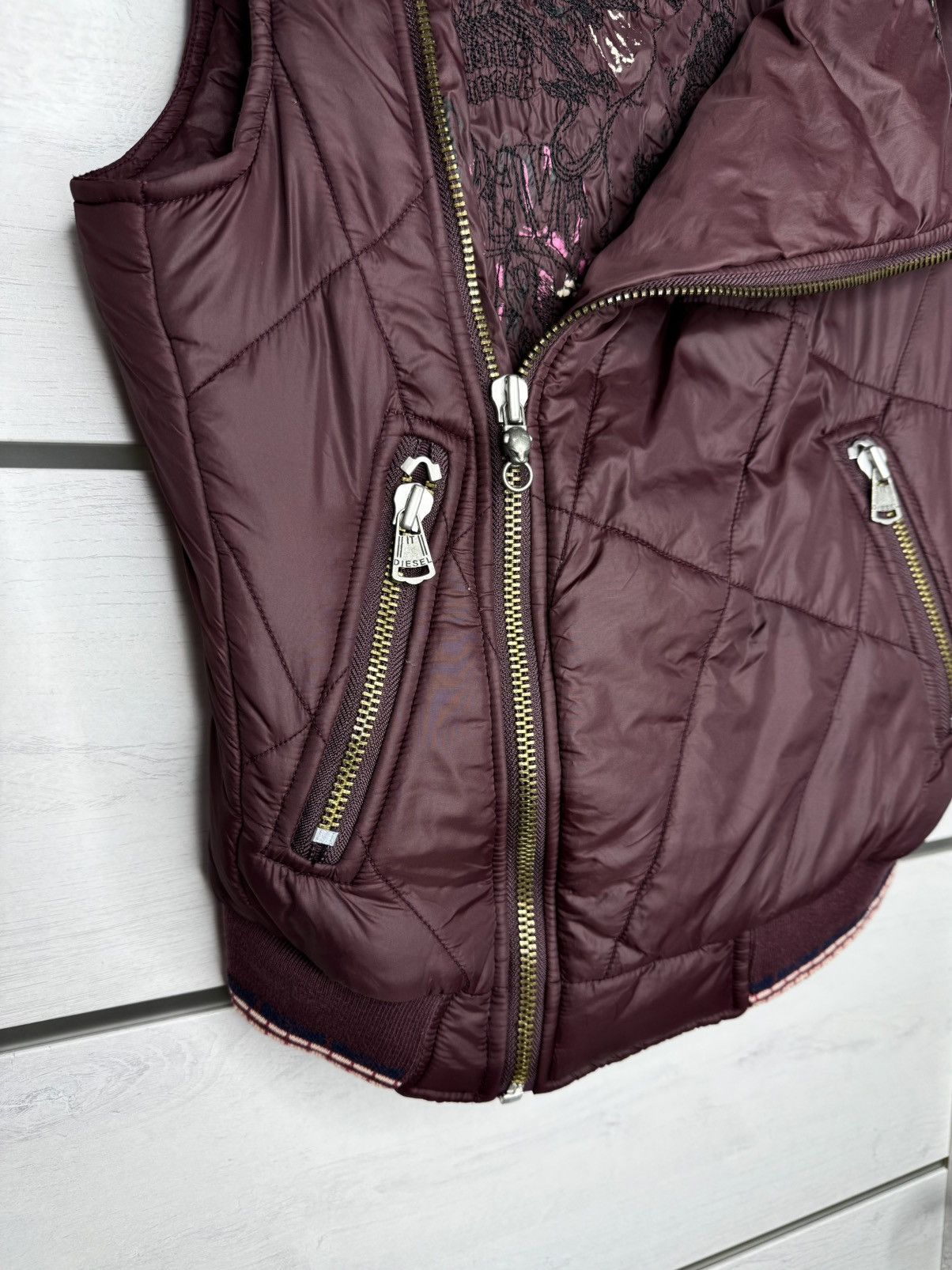Diesel Vintage Diesel Archive Asymmetric Puffer Vest Y2K Moto 90s Size M / US 6-8 / IT 42-44 - 4 Thumbnail
