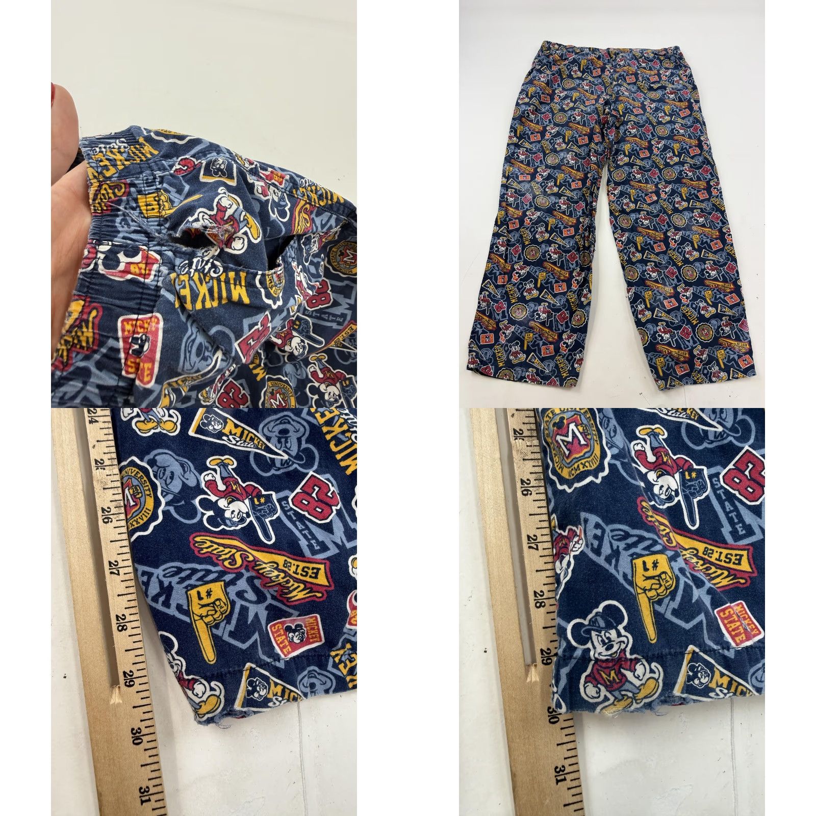 Disney VINTAGE Disney Parks Pajama Pants Mens 2XL Blue Mickey Mouse Lounge Flannel City State Graphic Print Size US 39 - 8 Thumbnail