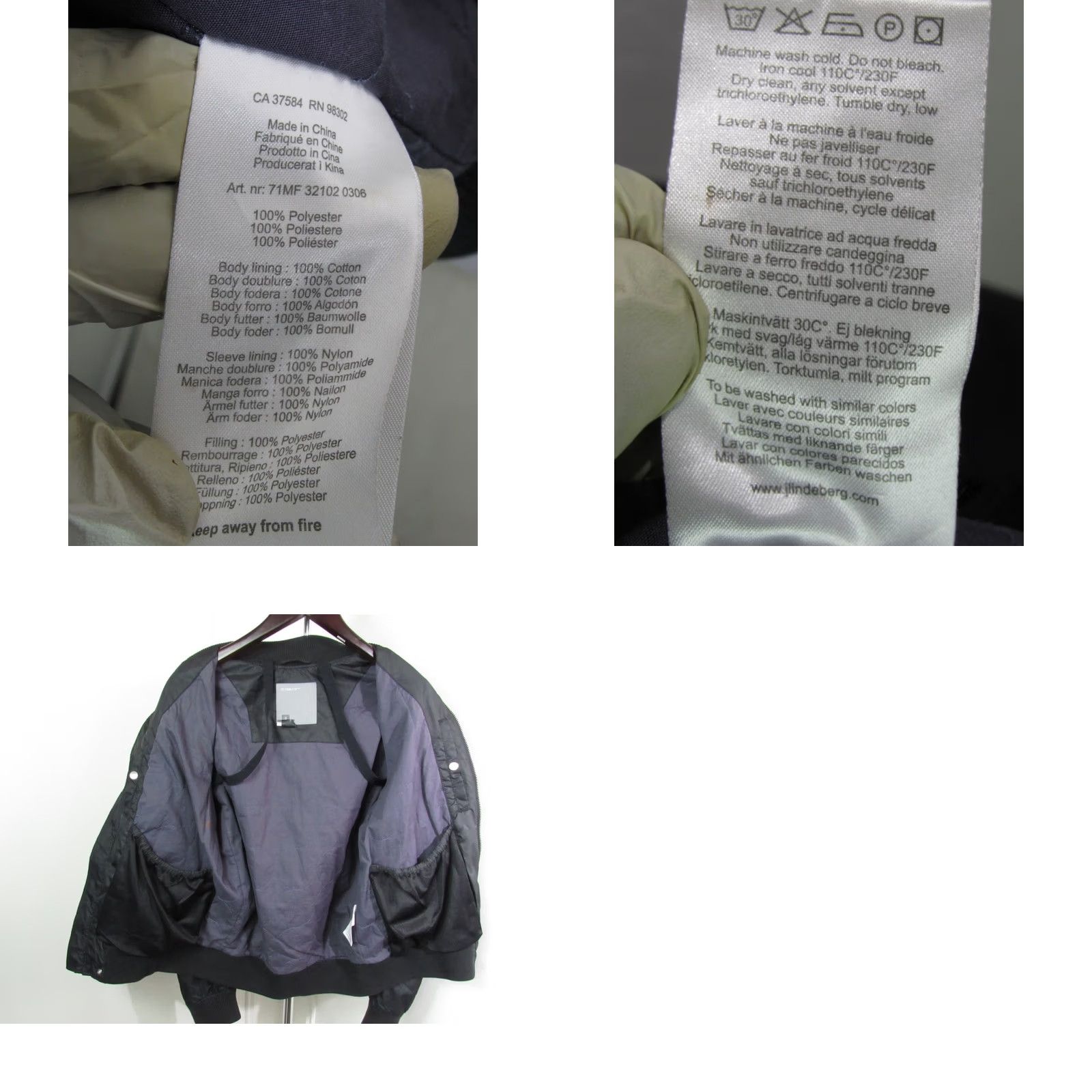J.Lindeberg J.Lindeberg Mens M Full Zip Black Casual Golf Jacket Bomber Jacket Sports Golf Regular Fit Size US M / EU 48-50 / 2 - 9 Thumbnail