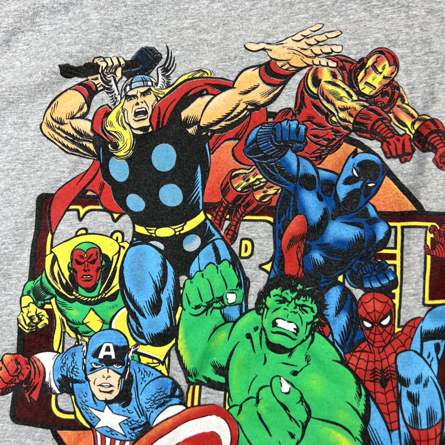 Vintage VINTAGE MARVEL COMIC T-SHIRT Sz. Large fits Slim Soft Grey Graphic Shirt Size US L / EU 52-54 / 3 - 4 Thumbnail
