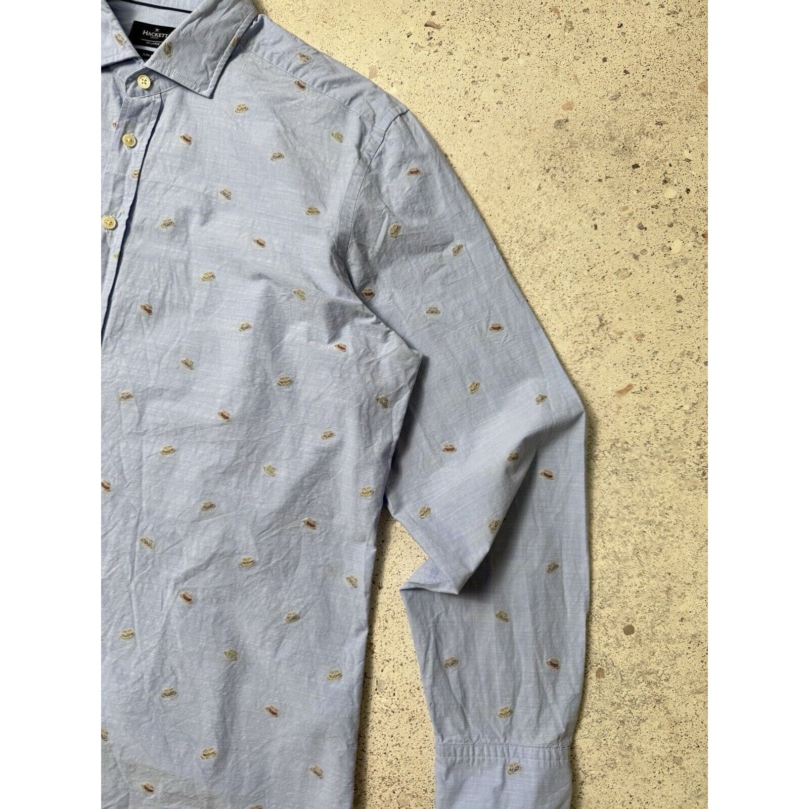 Hackett Hackett London Men Blue Hat Pattern Button Up Shirt Size XXL Size US XXL / EU 58 / 5 - 8 Thumbnail