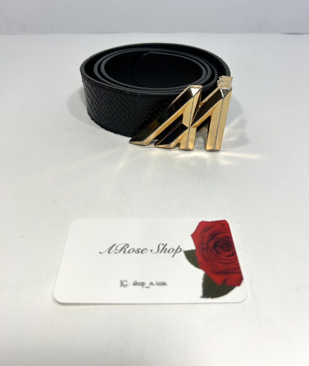 Other Mint Gold/Black Made in USA Crocodile Belt Size: One Size Size ONE SIZE - 1 Thumbnail