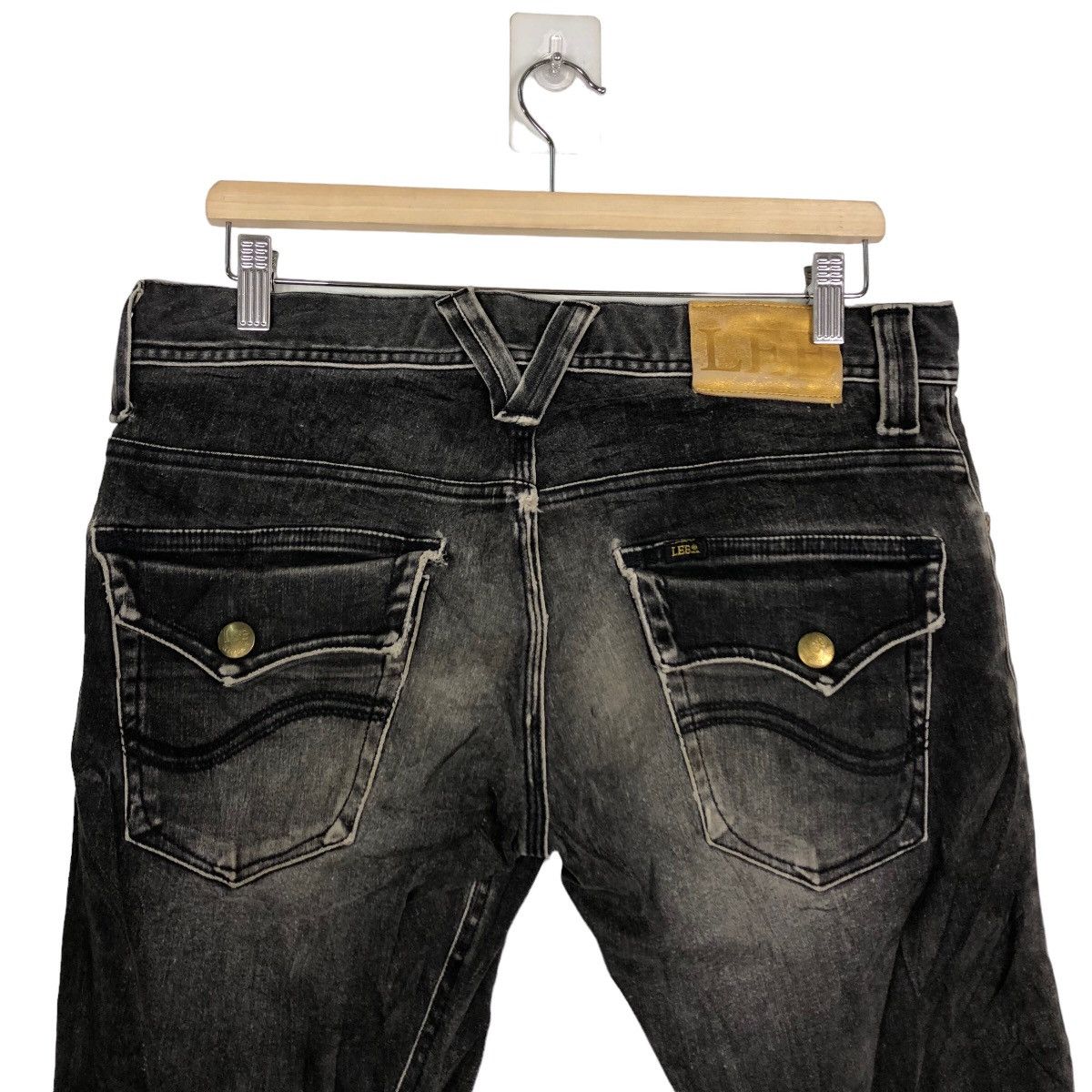 Japanese Brand × Lee 🔥90’s Rare Distressed Denim Jeans Lee Punk Design Size US 33 - 8 Thumbnail