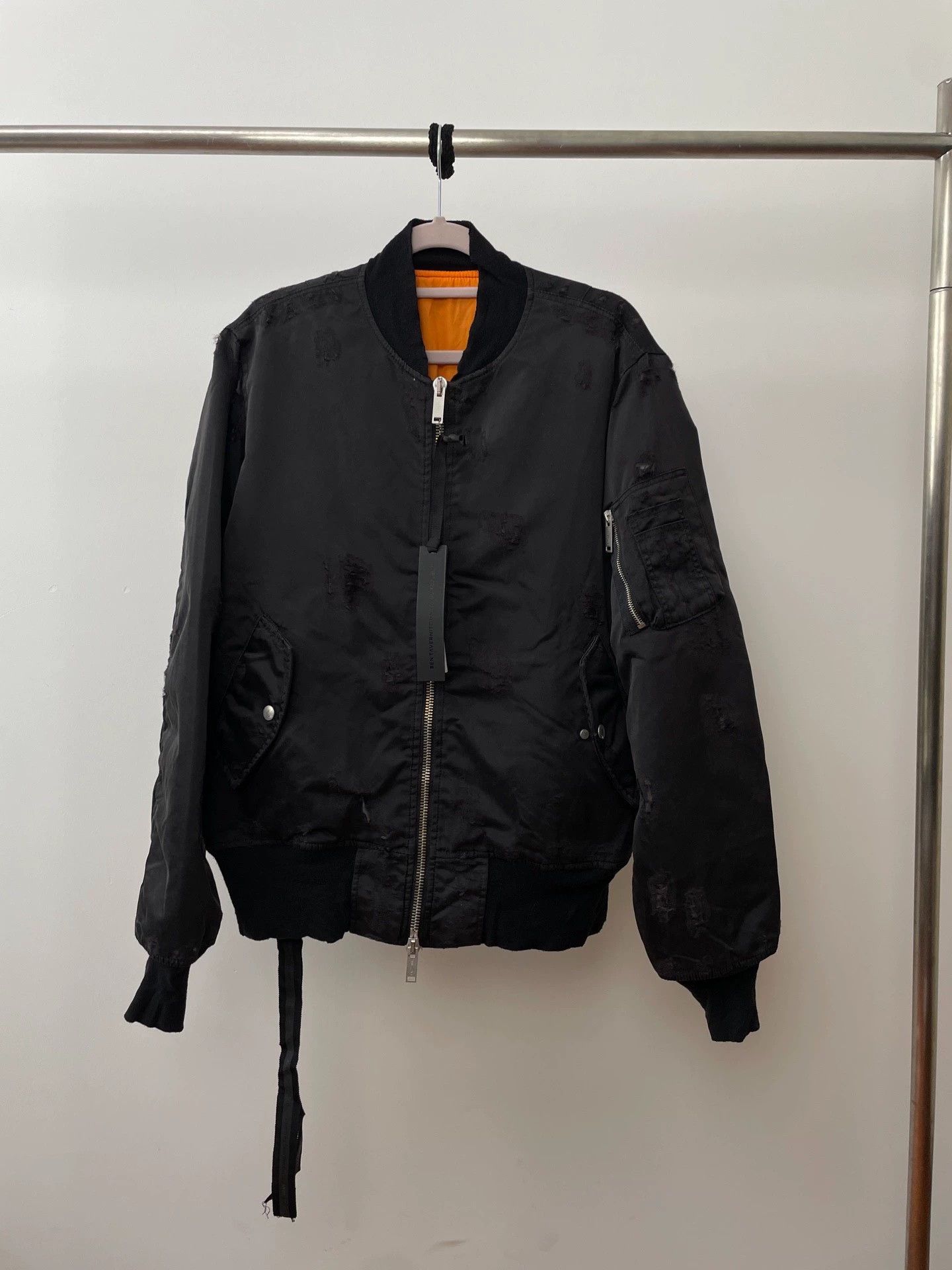 Ben Taverniti Unravel Project Unravel Project MA-1 Distressed Black Orange Liner Jacket Size US M / EU 48-50 / 2 - 1 Thumbnail